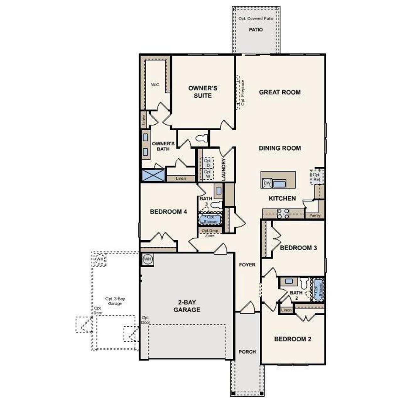 2D floor plan layout of this home in Belleview Manor, Fairburn, GA (Image 2).