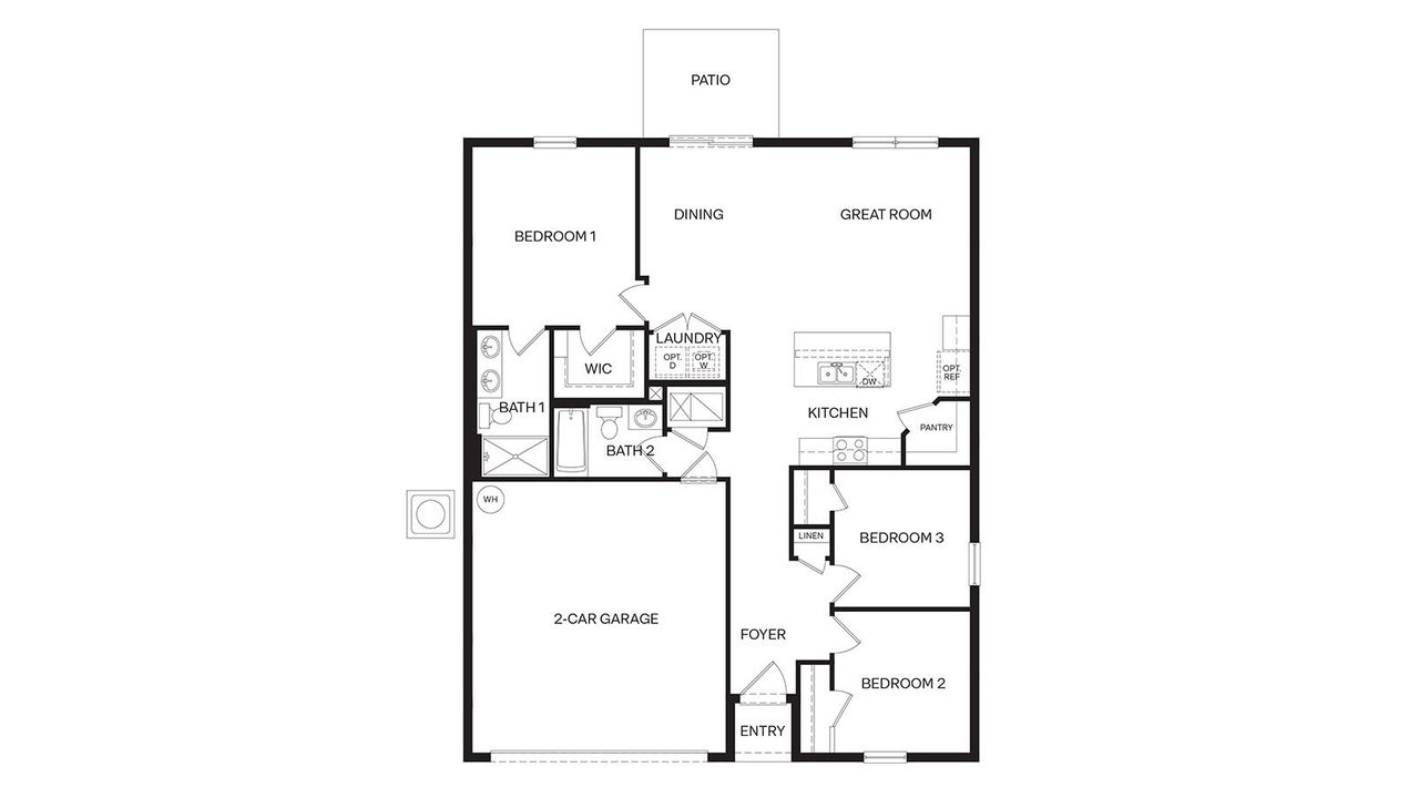 2D floor plan layout of this home in Magnolia Pointe, Umatilla, FL (Image 2). 2D floor plan layout of this home in Magnolia Pointe, Umatilla, FL (Image 2).