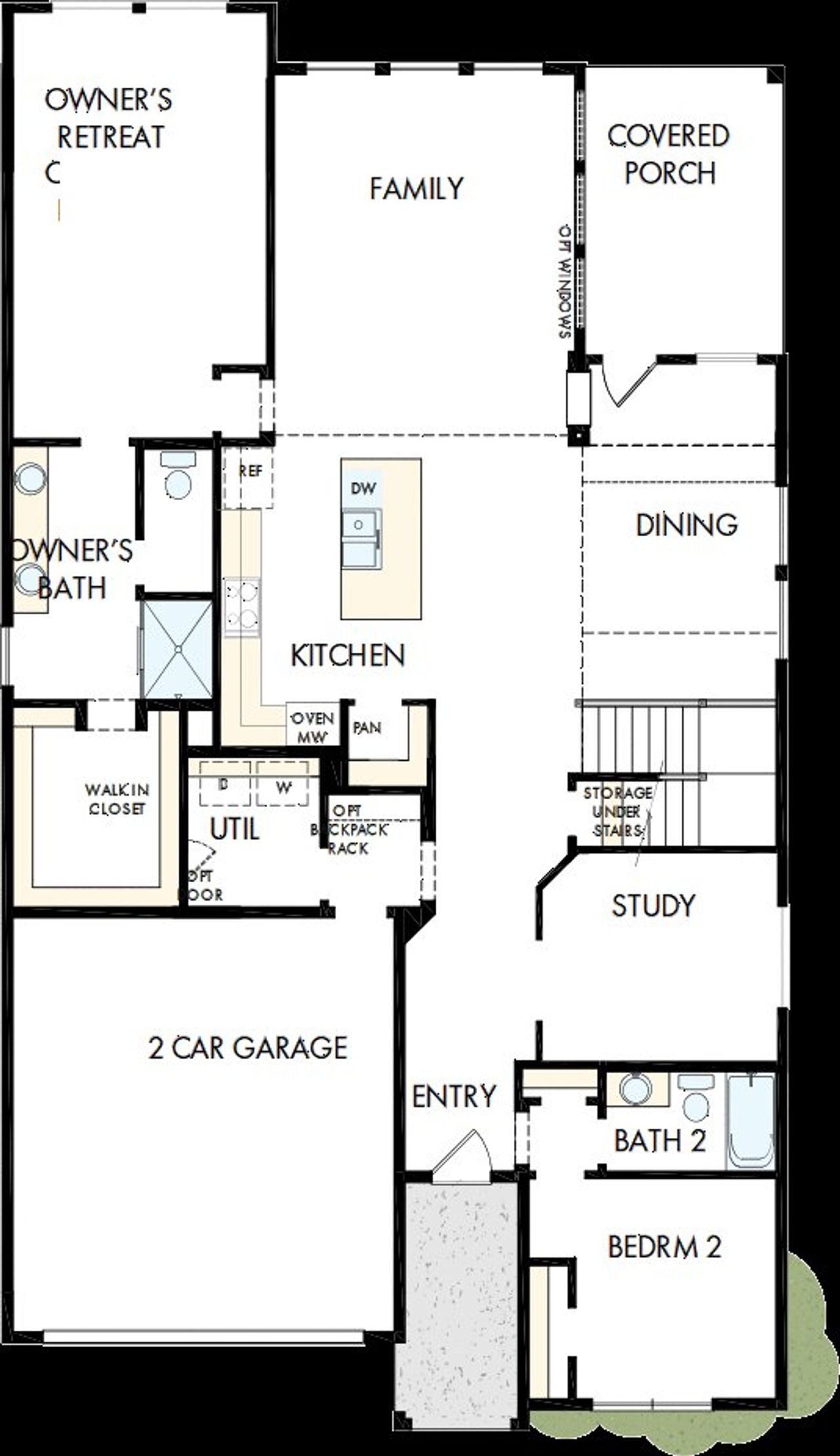 2D floor plan layout of this home in Sandbrock Ranch, Aubrey, TX (Image 2).