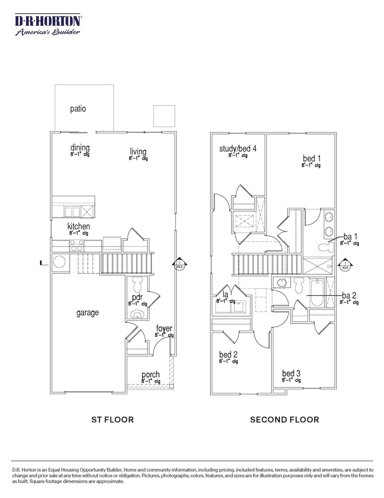 2D floor plan layout of this home in The Crossing at St. James, Summerville, SC (Image 2).
