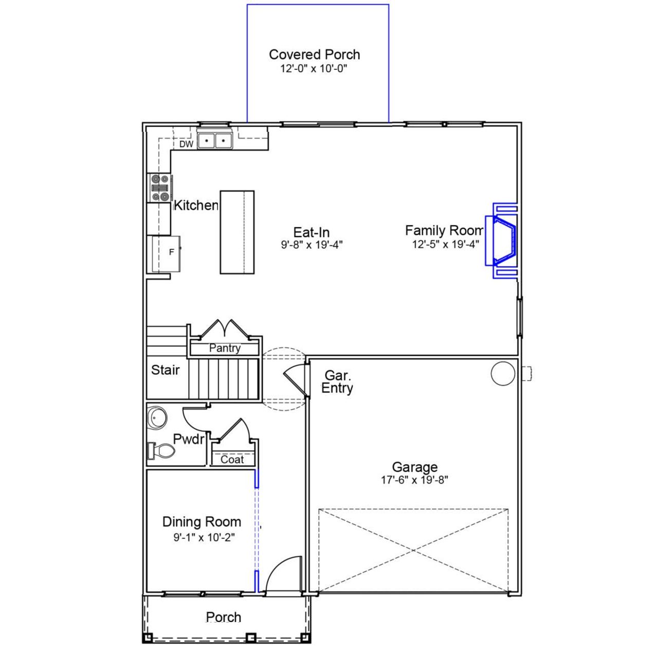 2D floor plan layout of this home in Creekside Ridge, Batesburg-Leesville, SC (Image 2).