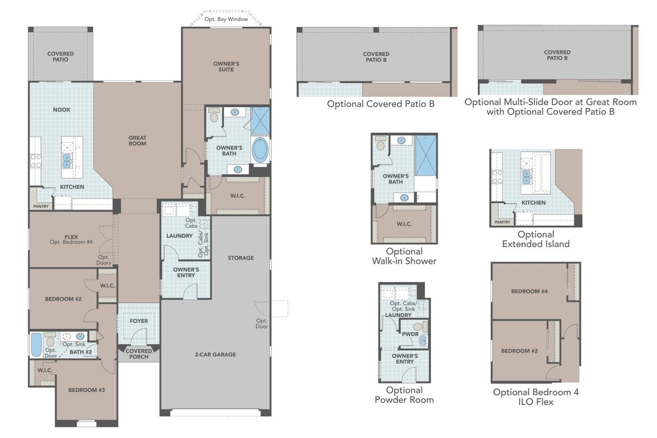 2D floor plan layout of this home in Arroyo Seco - Hacienda, Buckeye, AZ (Image 2).