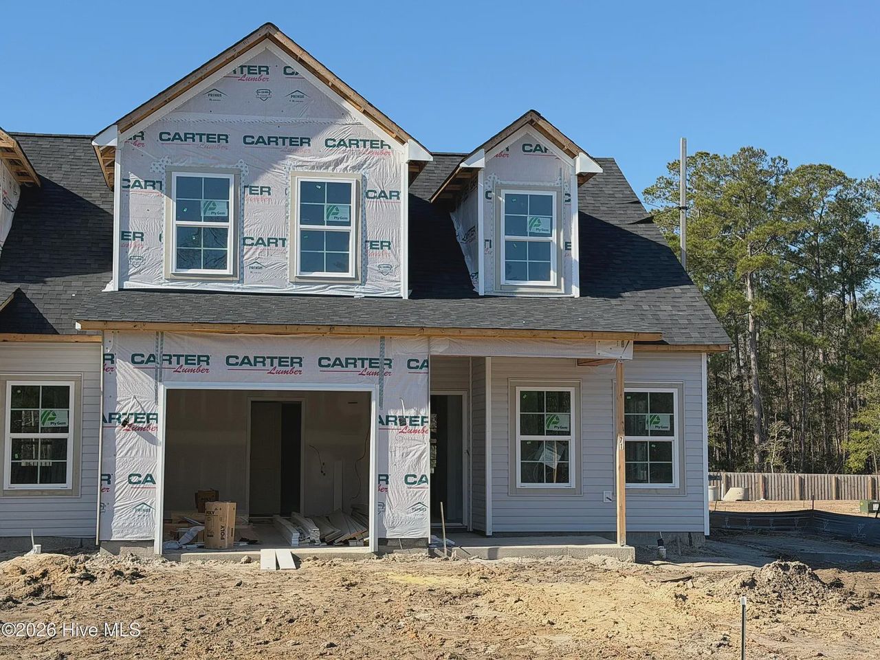 In-progress construction of a new home in Autumn Trail, Bolivia, NC (Image 2).