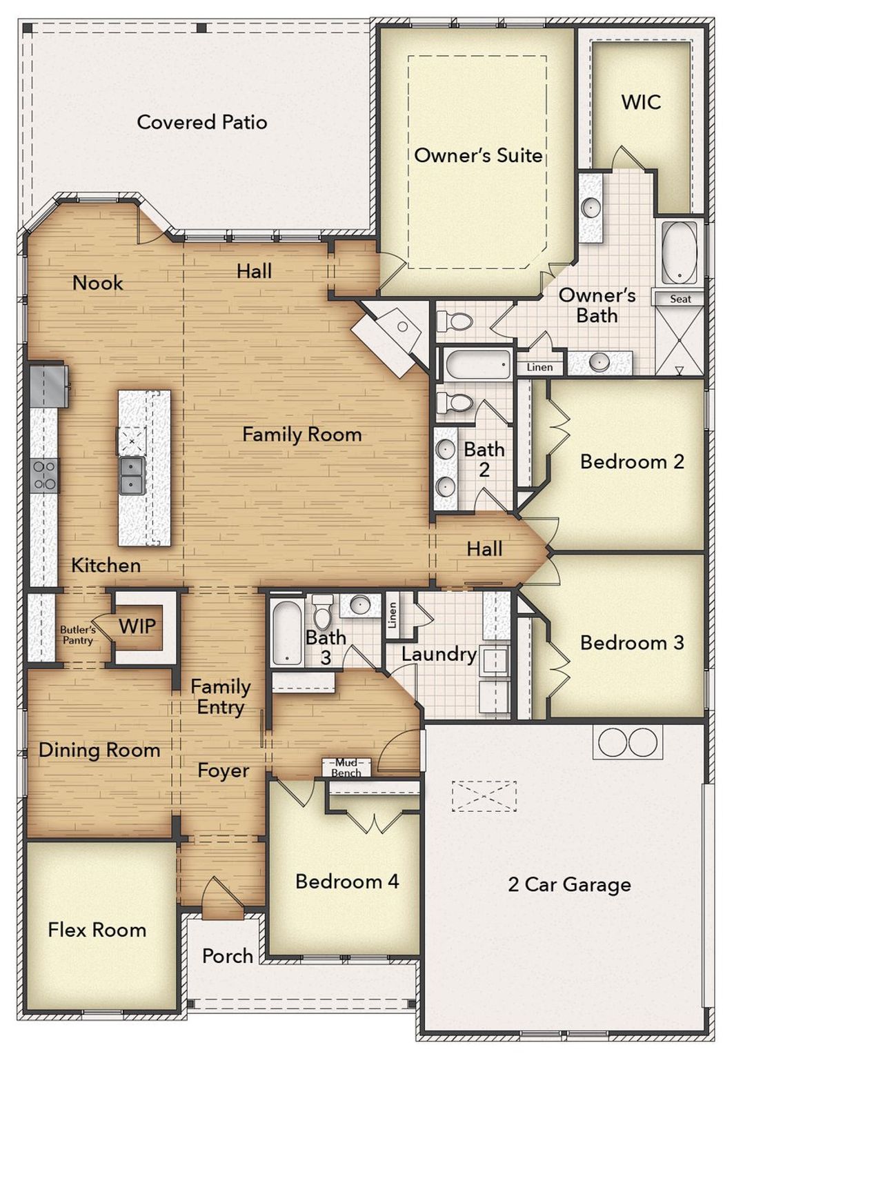 2D floor plan layout of this home in Terra Escalante, Blue Ridge, TX (Image 2). 2D floor plan layout of this home in Terra Escalante, Blue Ridge, TX (Image 2).