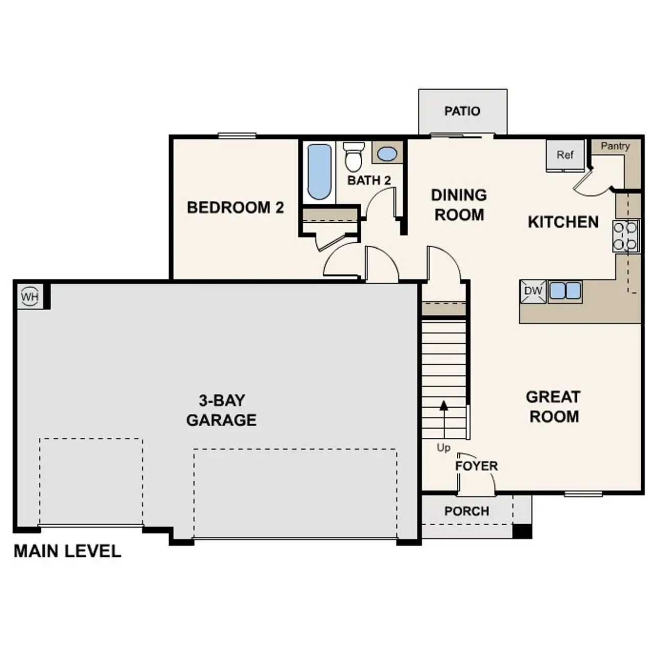 2D floor plan layout of this home in Mesa Vista, Fort Mohave, AZ (Image 2).