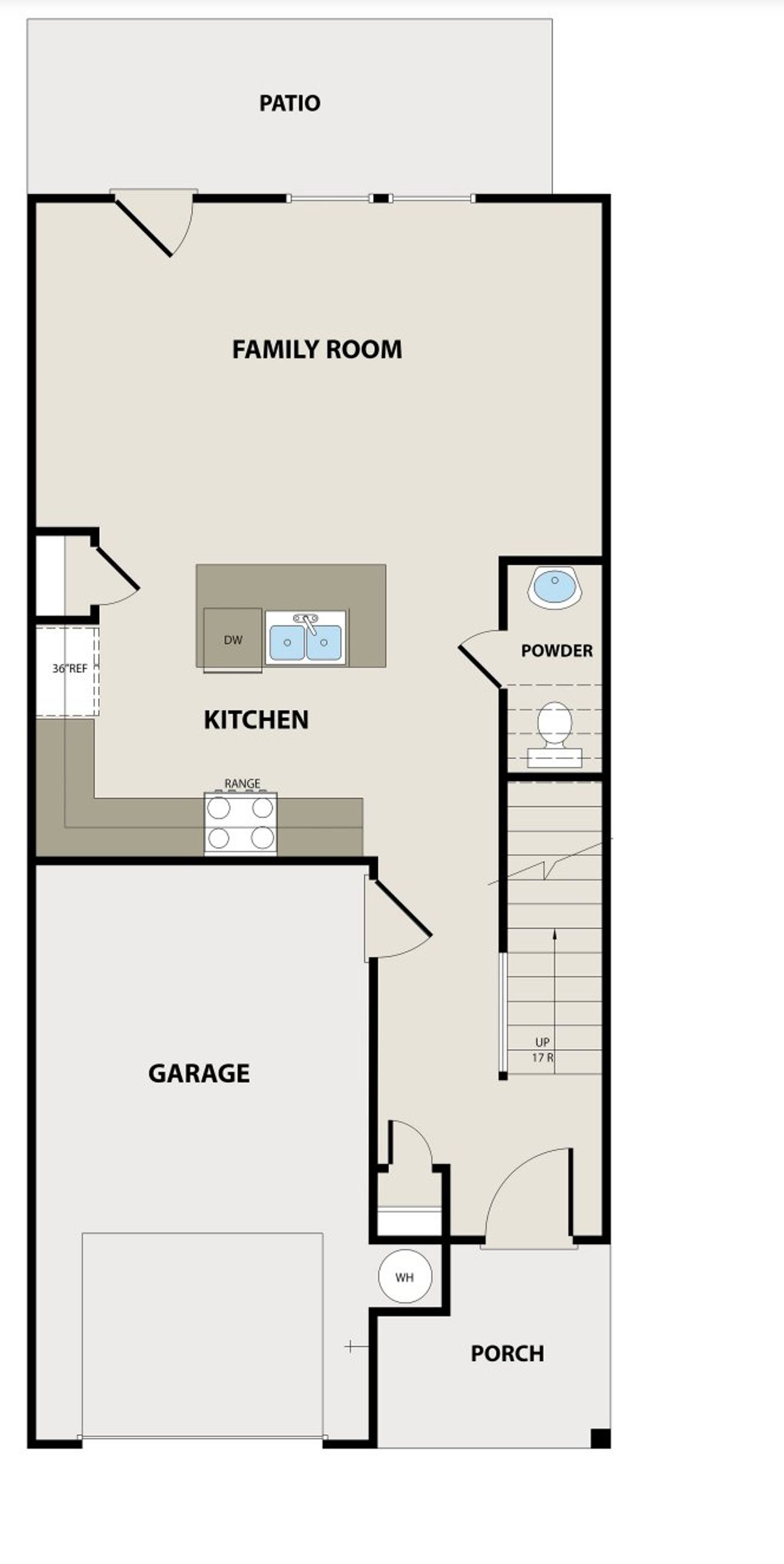 2D floor plan layout for the Amara by Silverstone Communities in Morning Creek Forest, College Park, GA (Image 2).