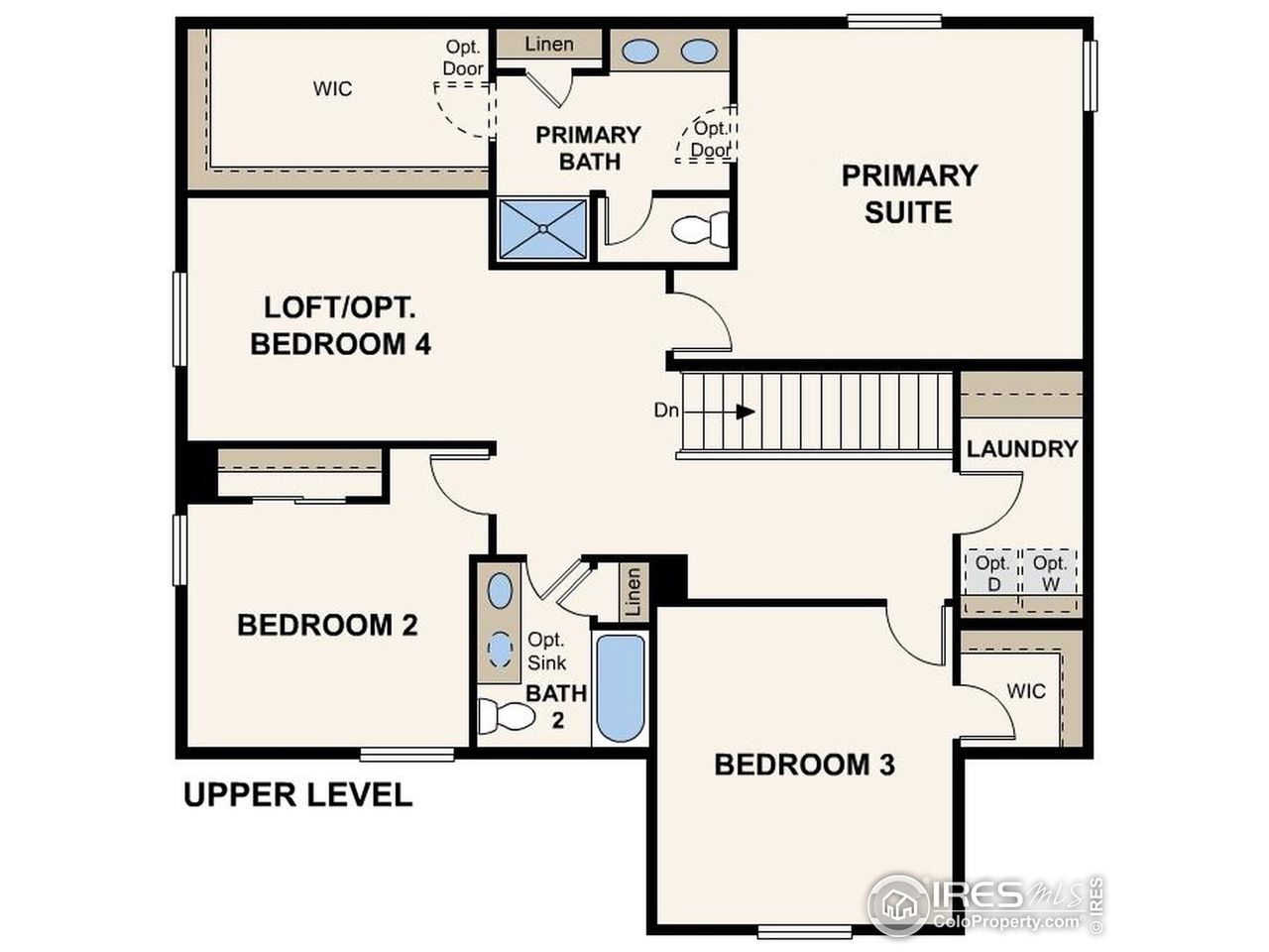 2D floor plan layout of this home in The Overlook at Johnstown Farms, Johnstown, CO (Image 2).