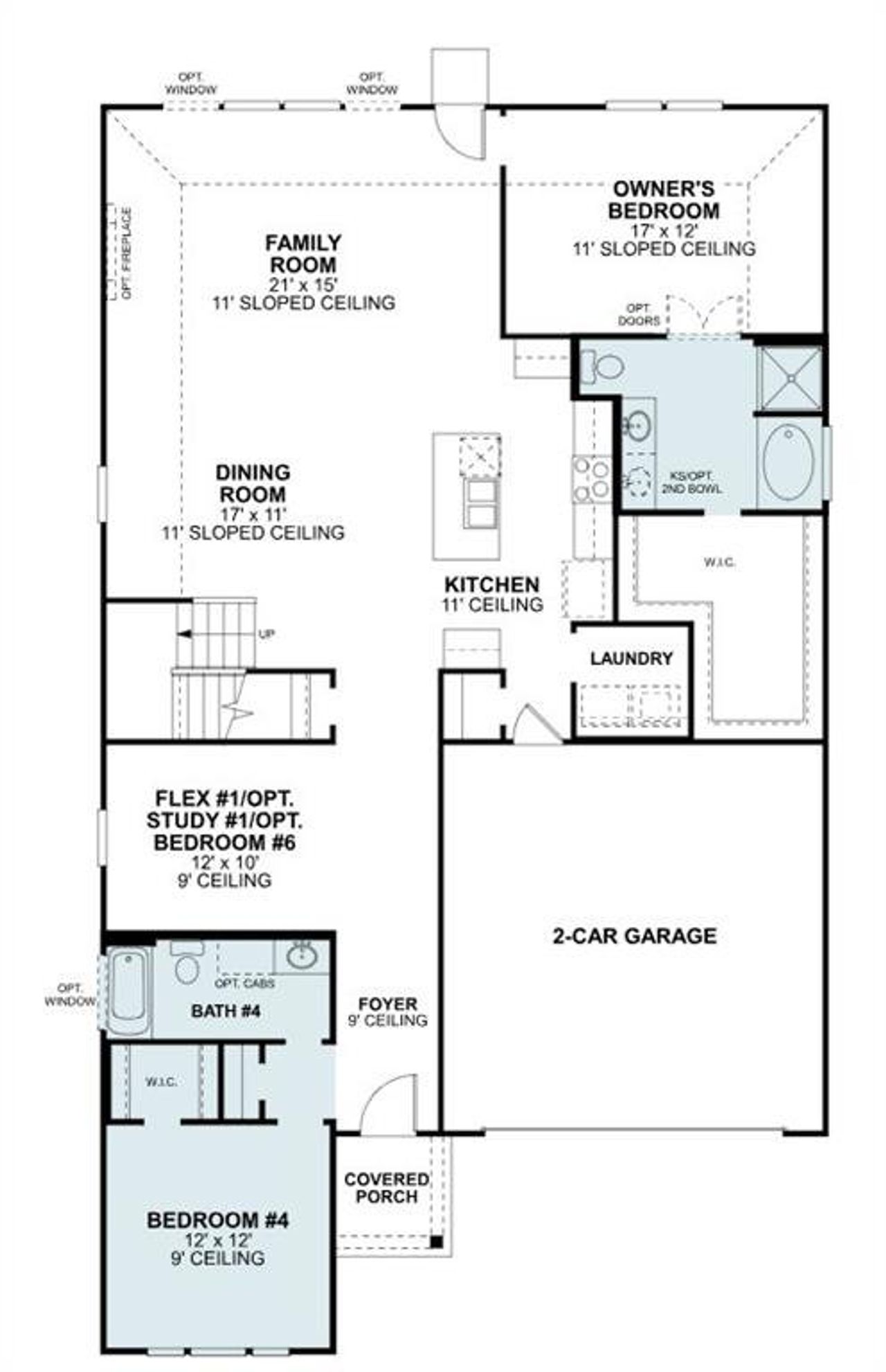 2D floor plan layout of this home in Kings Way, Denton, TX (Image 2).