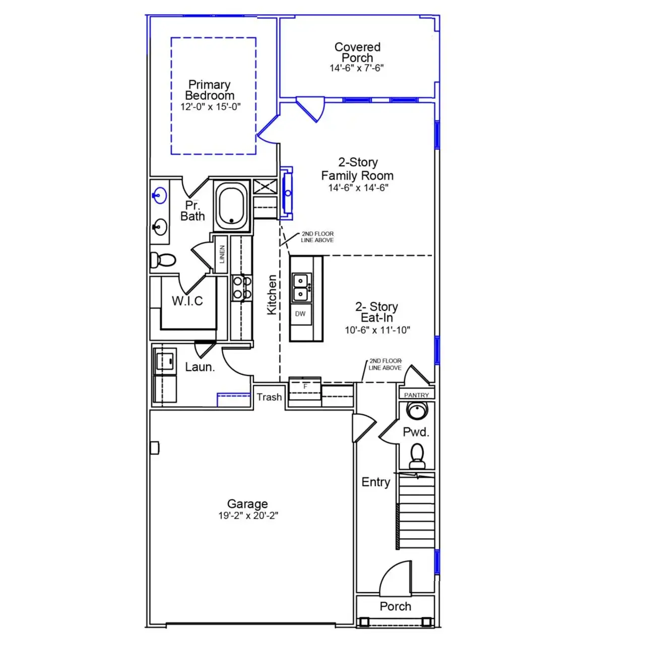 2D floor plan layout of this home in Jessups Place, Greensboro, NC (Image 2).