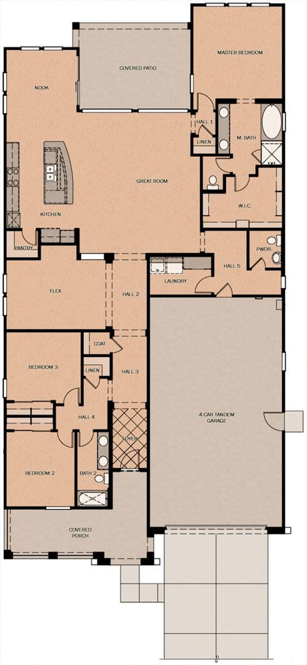 2D floor plan layout of this home in Groves at Barney Farms, Queen Creek, AZ (Image 2). 2D floor plan layout of this home in Groves at Barney Farms, Queen Creek, AZ (Image 2).