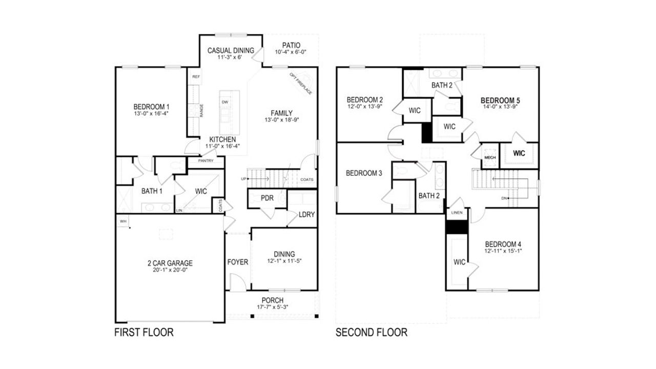 2D floor plan layout of this home in Price's Point, Knoxville, TN (Image 2).