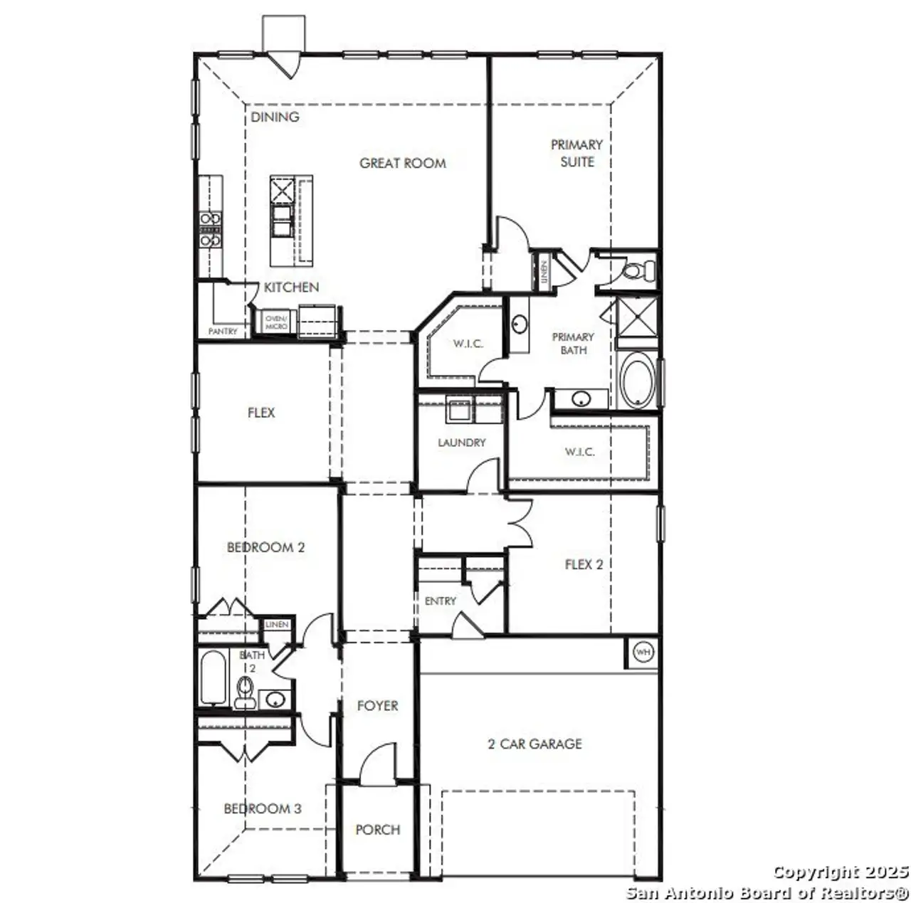 2D floor plan layout of this home in Estancia Ranch - Classic Series, San Antonio, TX (Image 2).