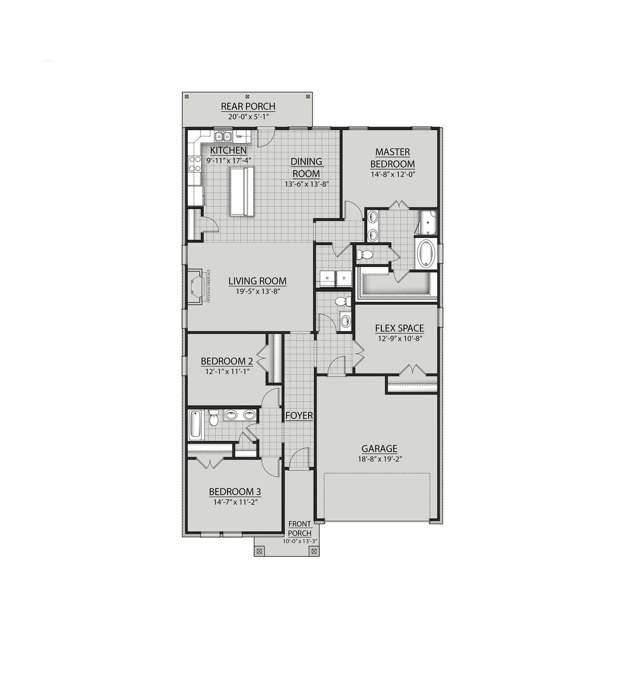 2D floor plan layout for the Wellington II I by DSLD Homes in Saltaire, Panama City, FL (Image 2). 2D floor plan layout for the Wellington II I by DSLD Homes in Saltaire, Panama City, FL (Image 2).