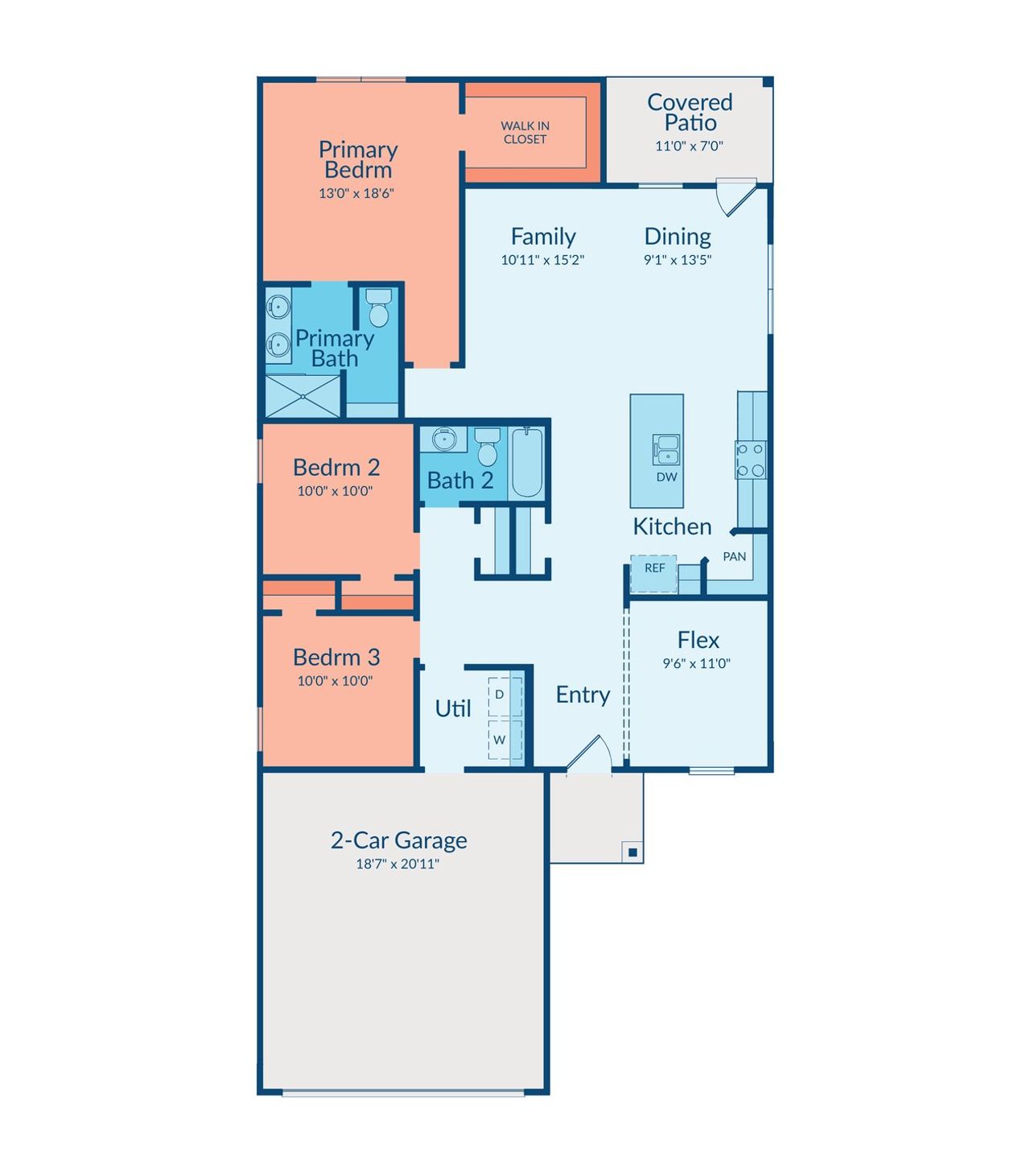 2D floor plan layout of this home in Crighton Cove, Conroe, TX (Image 2).