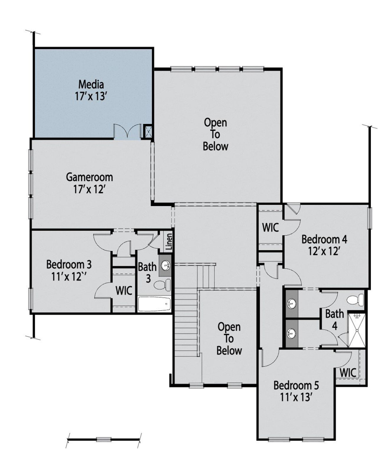 2D floor plan layout of this home in Cambridge Crossing, Celina, TX (Image 2).