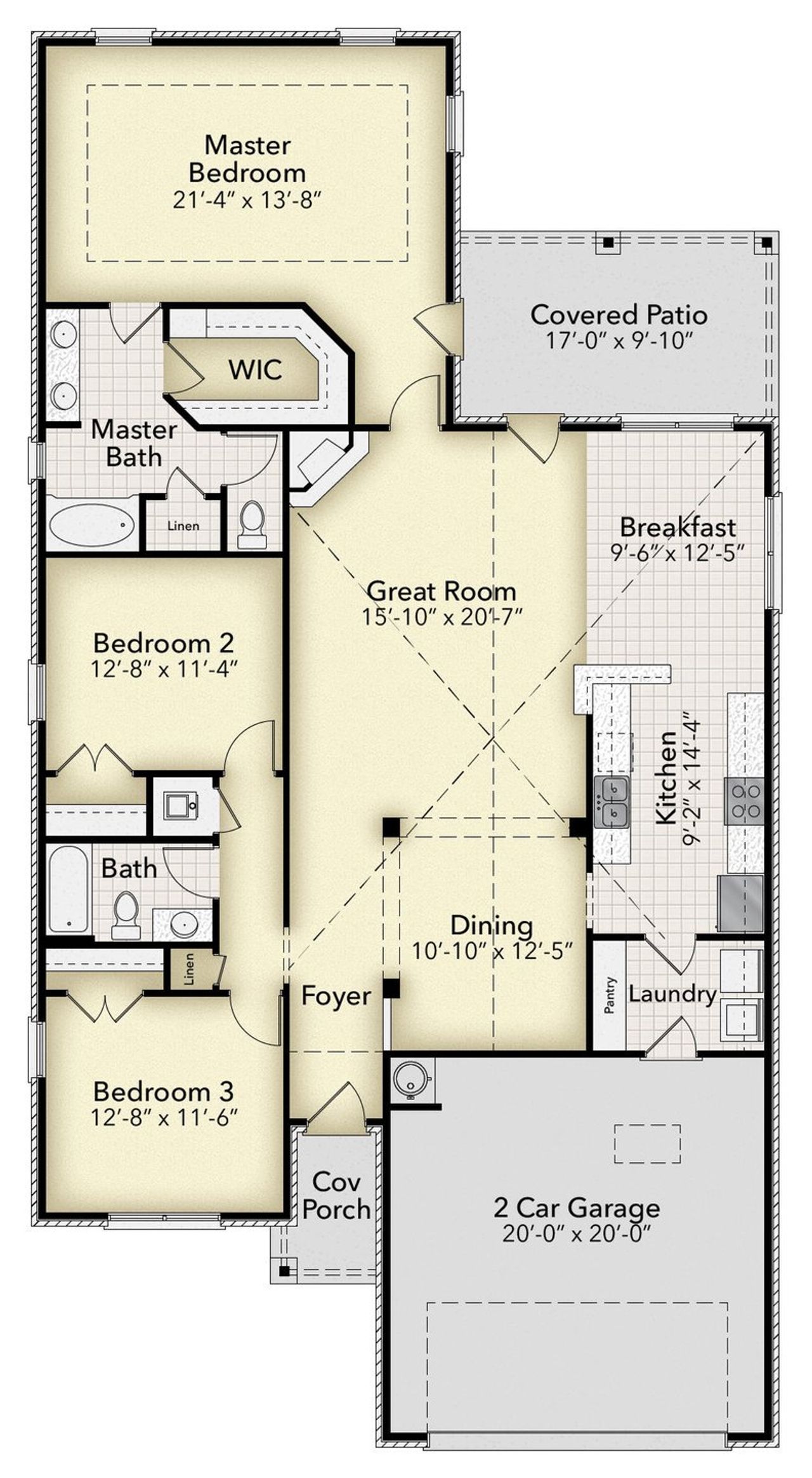 2D floor plan layout of this home in College Station, Panama City, FL (Image 2).