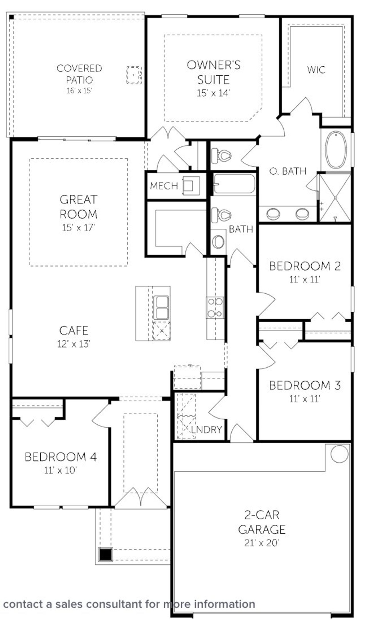 2D floor plan layout of this home in Green Key Village, Lady Lake, FL (Image 2).