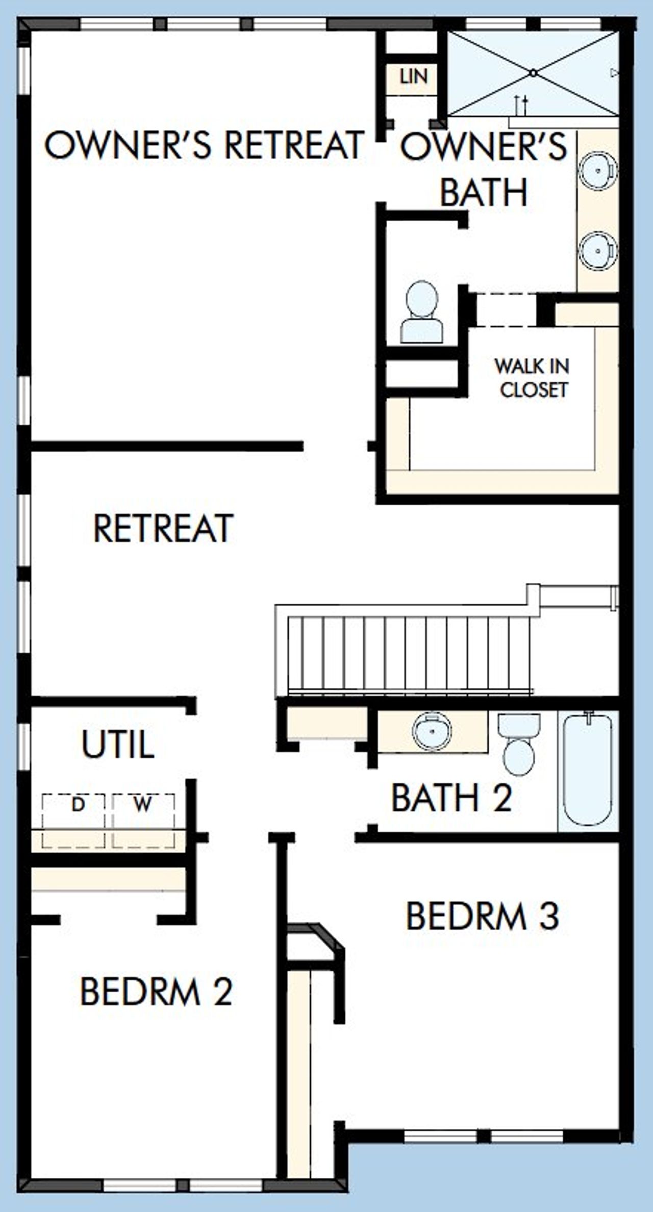2D floor plan layout for the The Greenbelt by David Weekley Homes in Crosscreek Walk – Overlook, Charleston, SC (Image 2).