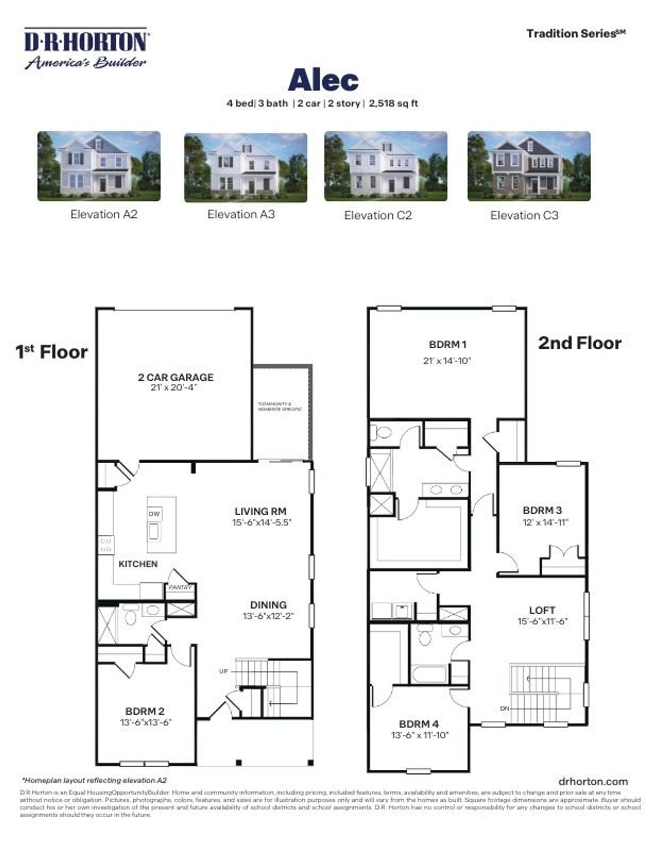 2D floor plan layout of this home in The Preserve at Kinsley, Jamestown, NC (Image 2).