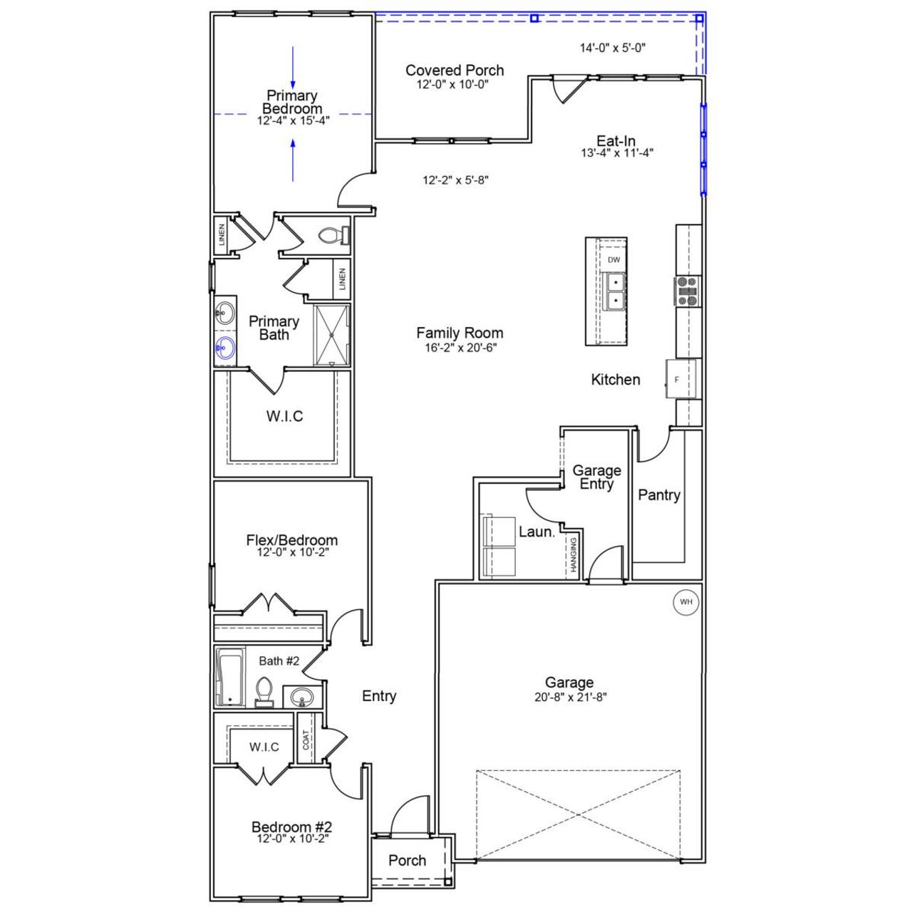 2D floor plan layout of this home in Garden Grove, Conway, SC (Image 2).
