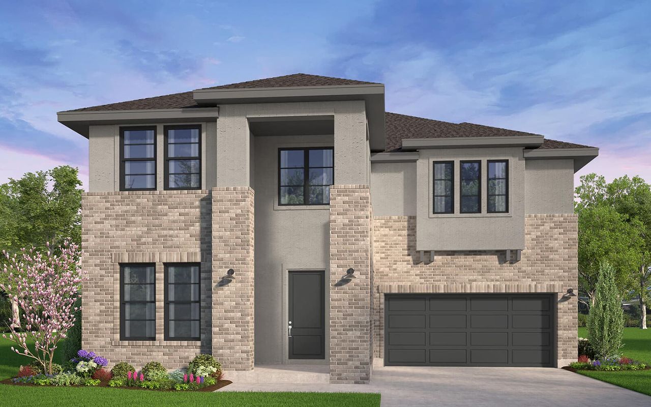 Representative exterior photo of a completed home built from the Quinlan by Brookfield Residential in The Grove Frisco, Frisco, TX (Image 2). Representative exterior photo of a completed home built from the Quinlan by Brookfield Residential in The Grove Frisco, Frisco, TX (Image 2).