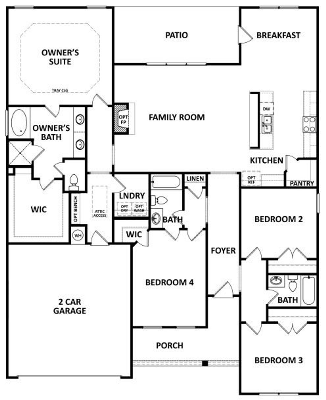 2D floor plan layout of this home in Cherokee Knoll, Williamston, SC (Image 2).