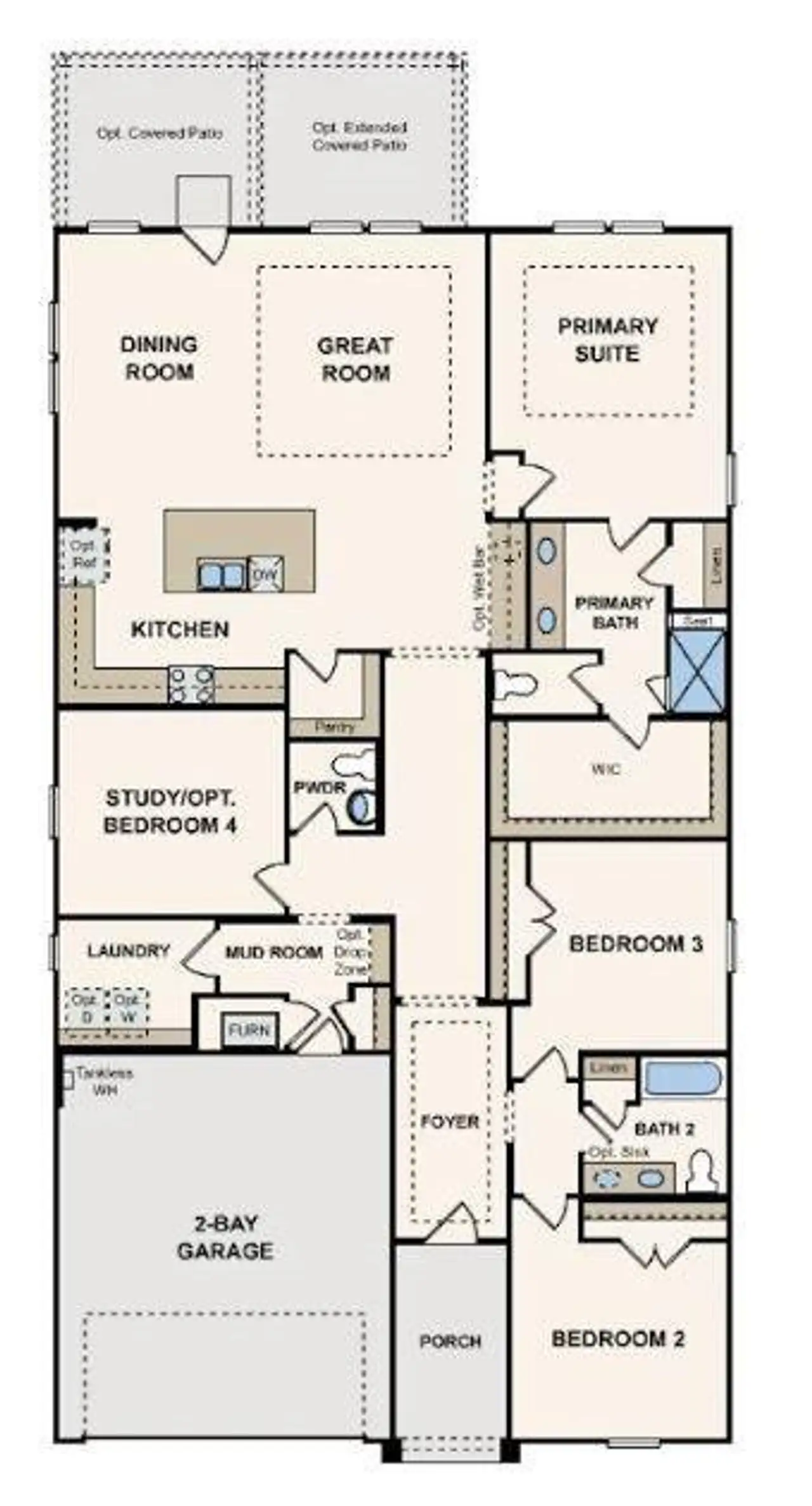 2D floor plan layout of this home in Encino Estates, Dayton, TX (Image 2).