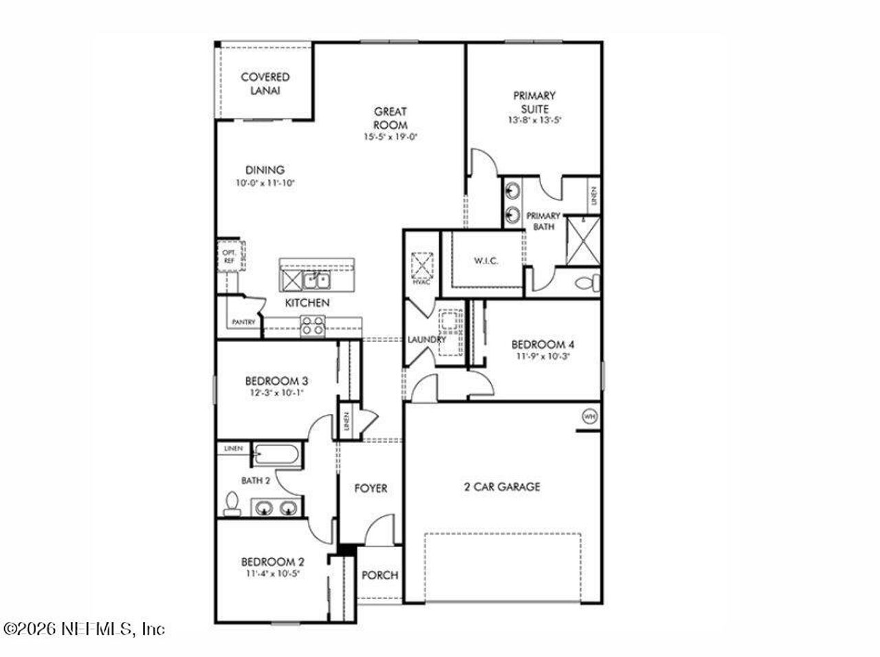 2D floor plan layout of this home in , Jacksonville, FL (Image 2).