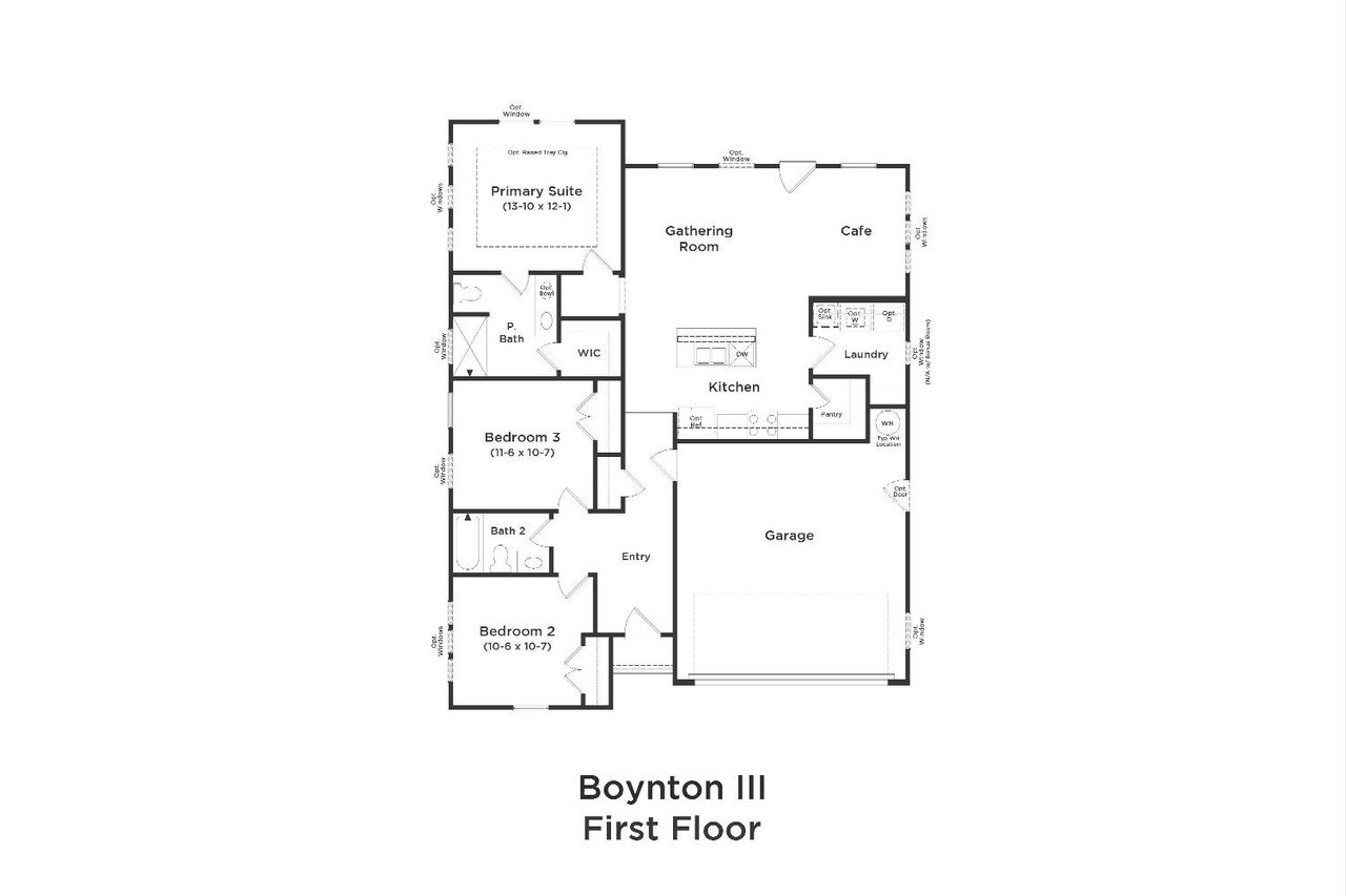 2D floor plan layout of this home in Bluffs at Sun Colony, Longs, SC (Image 2).