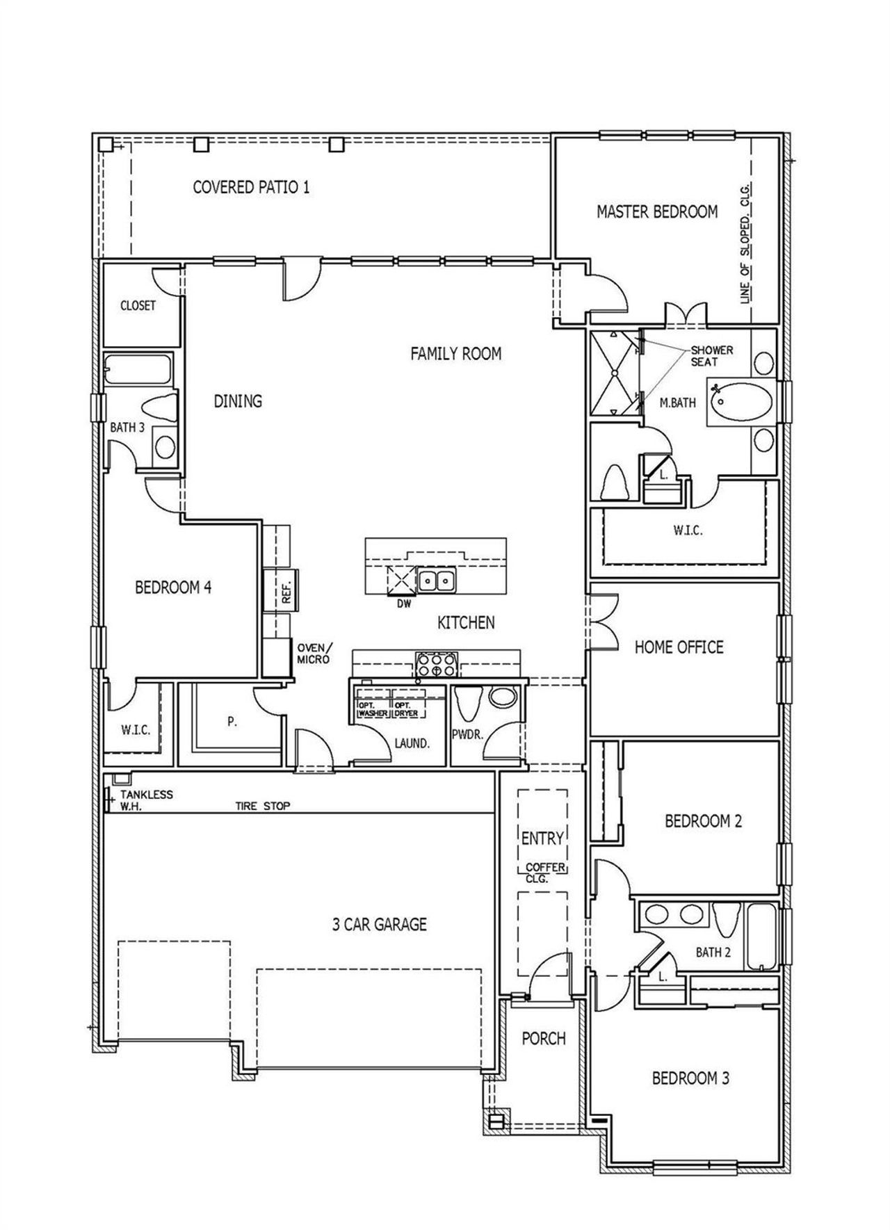 2D floor plan layout of this home in East View Farms, Georgetown, TX (Image 2).