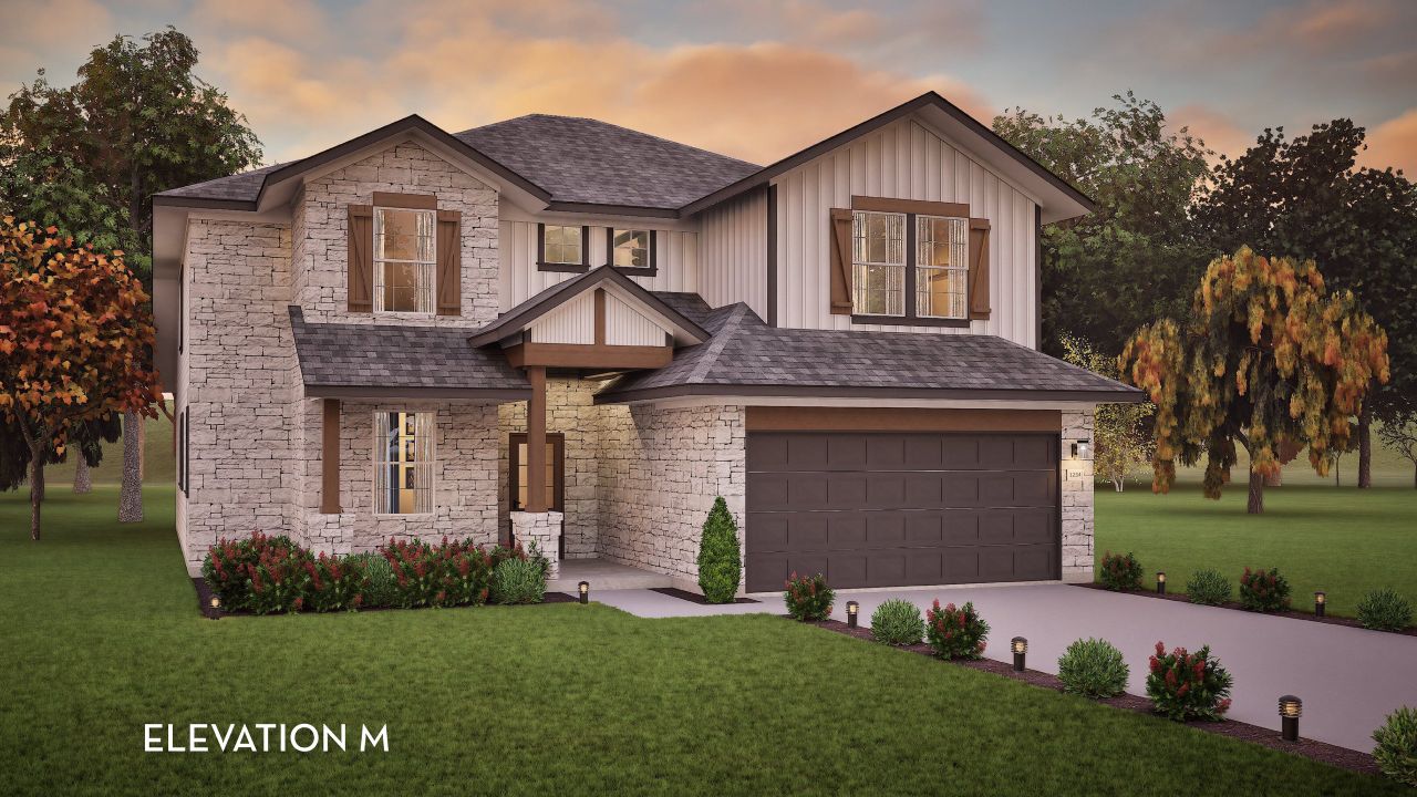 Representative exterior photo of a completed home built from the San Marcos by CastleRock Communities in Santa Rita Ranch, Liberty Hill, TX (Image 2).