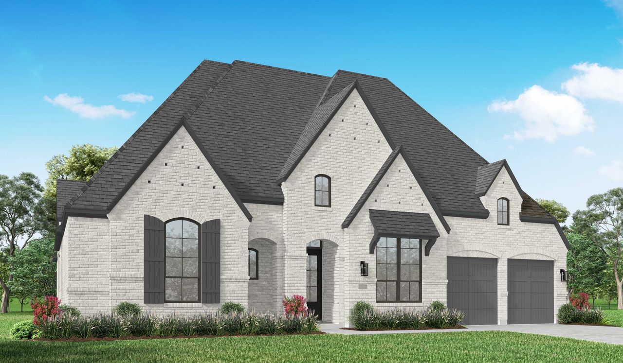 Representative exterior photo of a completed home built from the Treviso Plan by Highland Homes in Parten: 85ft. lots, Austin, TX (Image 2).