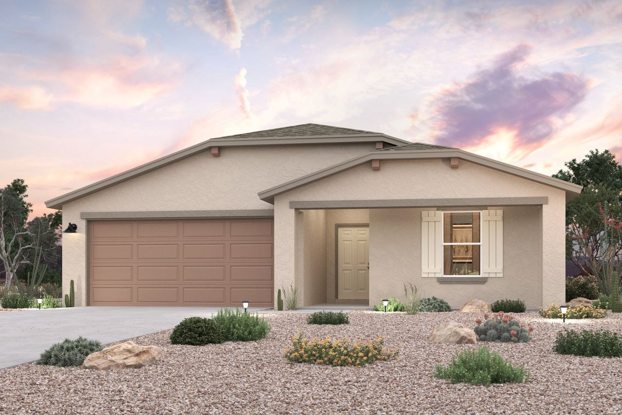 A house with a garage. A house with a garage.