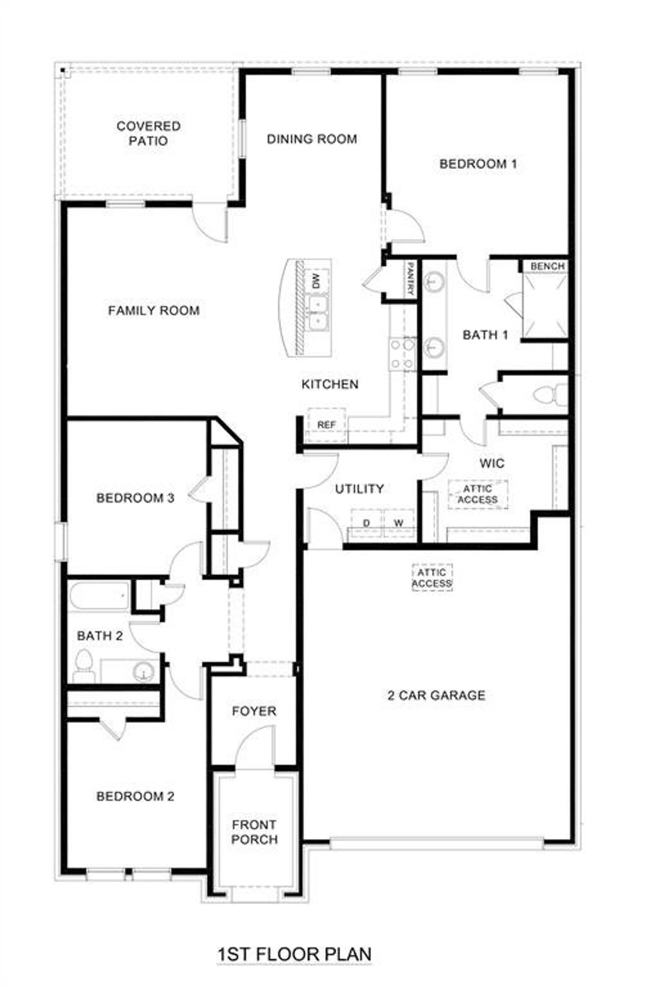 2D floor plan layout of this home in Silverado, Aubrey, TX (Image 2).
