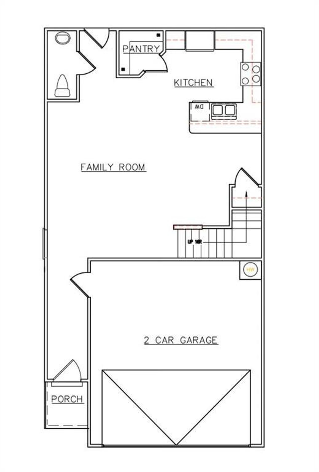 2D floor plan layout of this home in The Enclave at Stonewall Station, Atlanta, GA (Image 2).