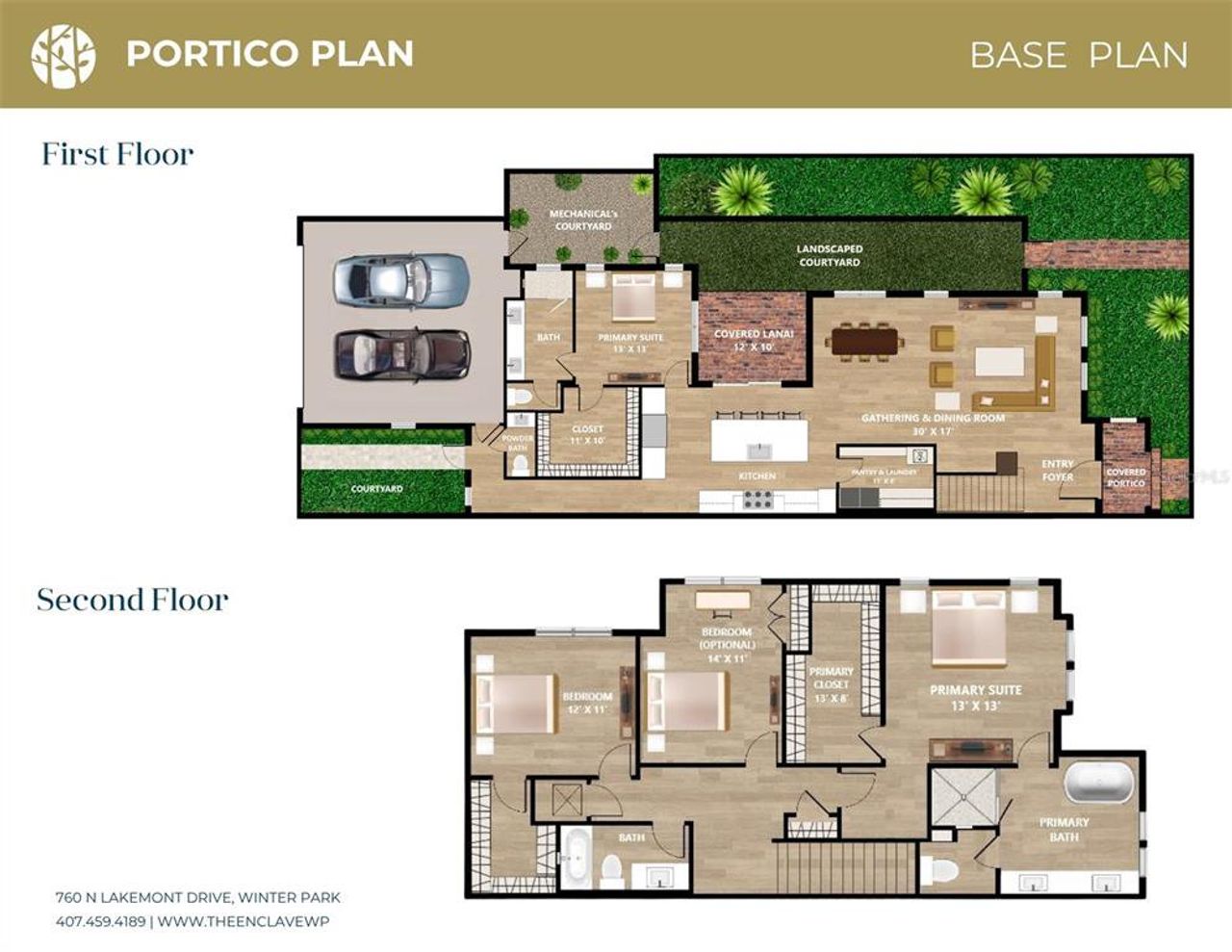 2D floor plan layout of this home in , Winter Park, FL (Image 2).