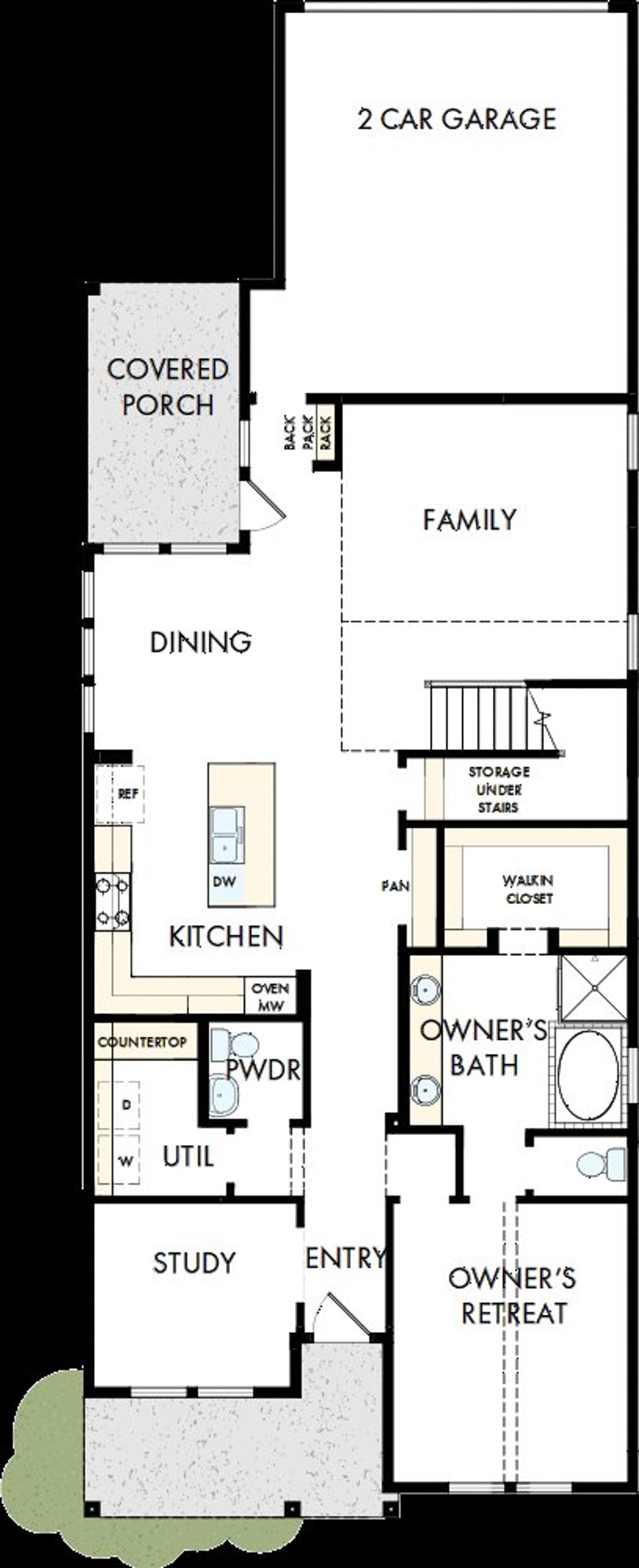 2D floor plan layout of this home in Mantua Point Gardens, Van Alstyne, TX (Image 2).