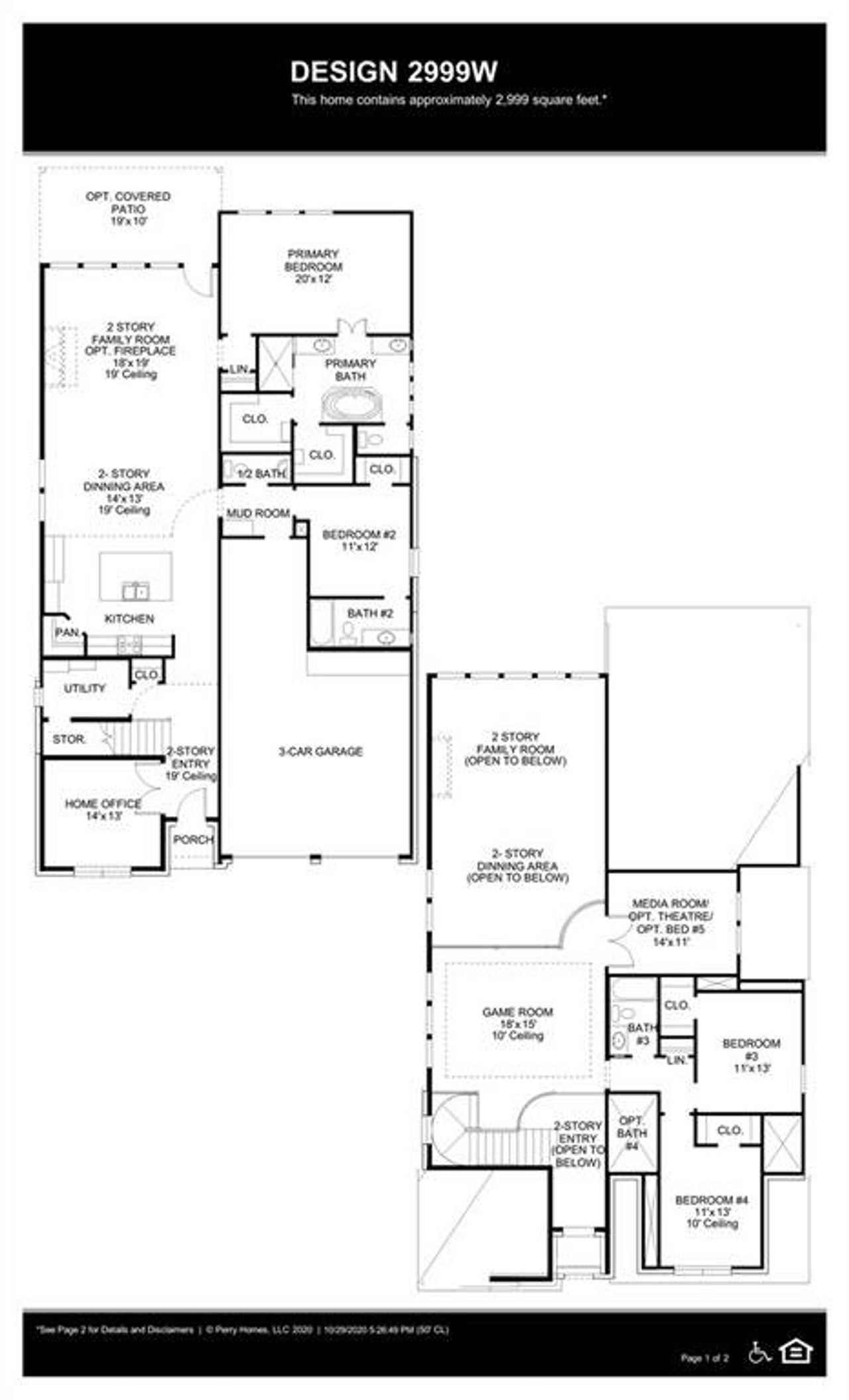 2D floor plan layout of this home in Lakewood Village 50', Lakewood Village, TX (Image 2). 2D floor plan layout of this home in Lakewood Village 50', Lakewood Village, TX (Image 2).