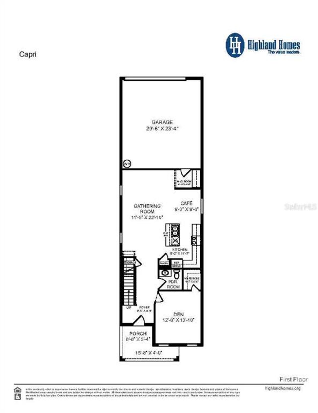 2D floor plan layout of this home in The Crossings - Bungalows, St. Cloud, FL (Image 2).