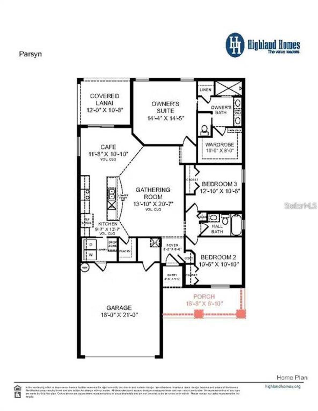 2D floor plan layout of this home in Cypress Ridge Ranch, Wimauma, FL (Image 2).