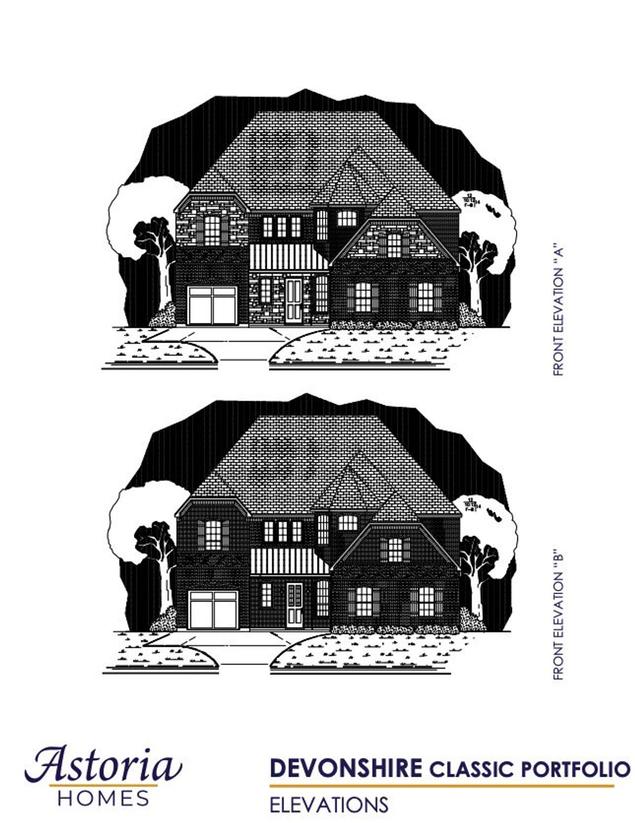 Representative rendering of the exterior for the Devonshire by Astoria Homes (Image 2).