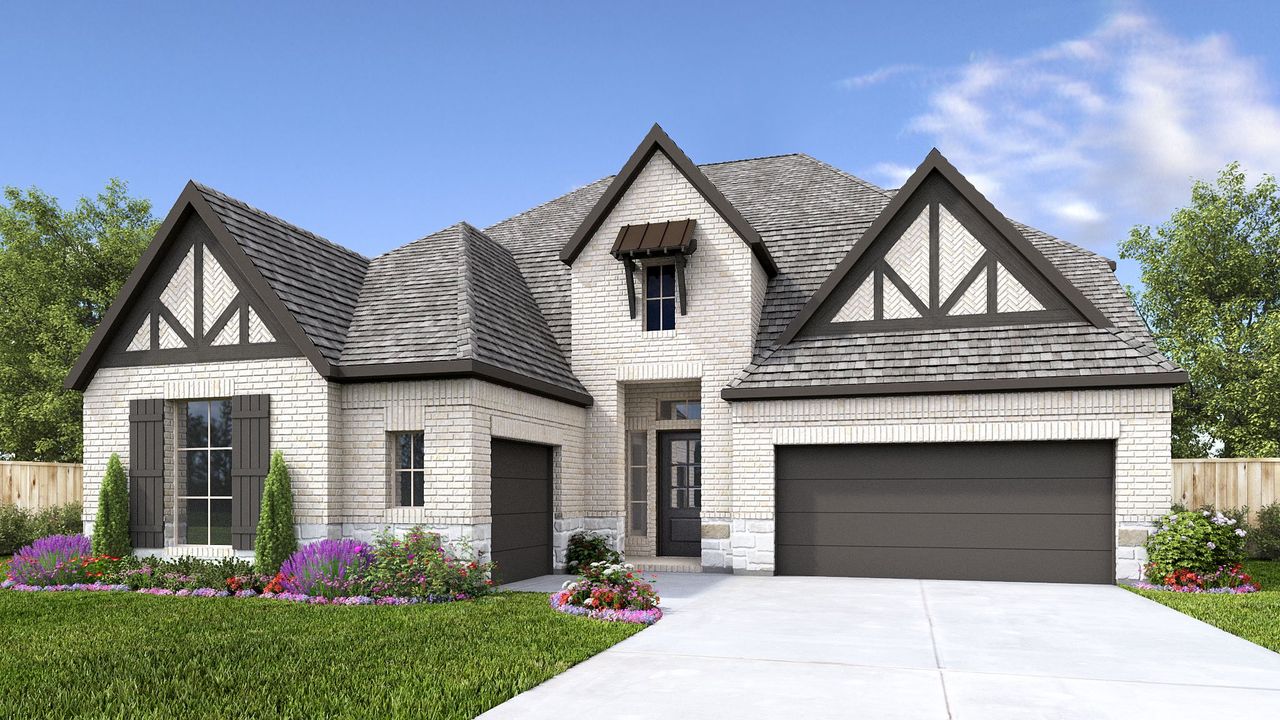 Representative exterior photo of a completed home built from the 3719W by Perry Homes in Fulbrook On Fulshear Creek 60', Fulshear, TX (Image 2).