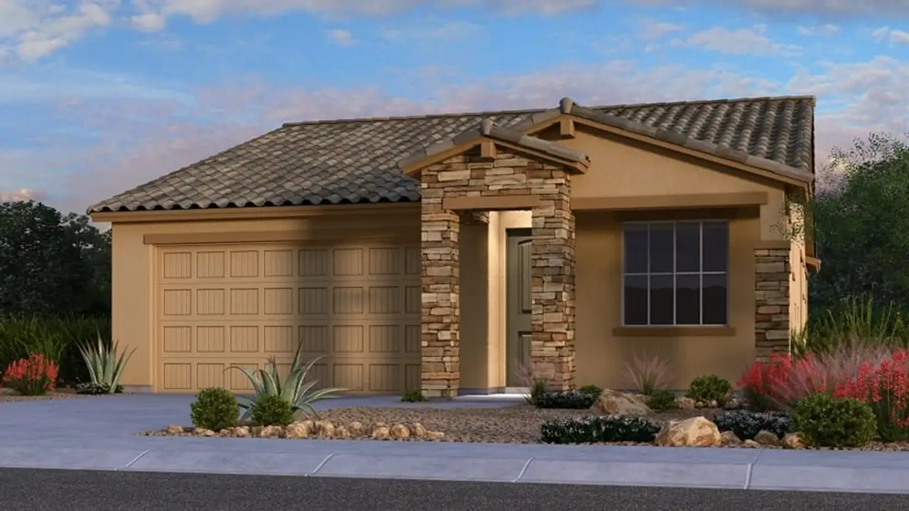 Representative exterior photo of a completed home built from the Brixton by Taylor Morrison in Paradisi Discovery Collection, Surprise, AZ (Image 2).