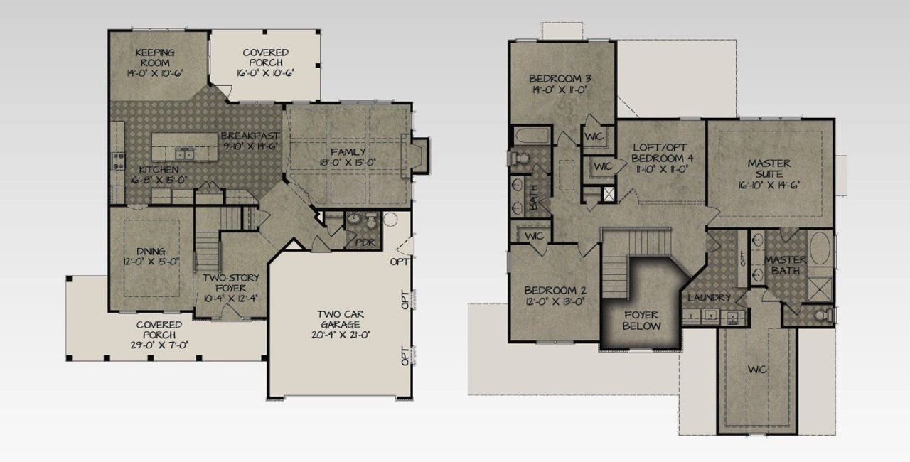 2D floor plan layout for the Blue Ridge by American Homesmith in Plantation Harbor Havelock, Land O' Lakes, FL (Image 2). 2D floor plan layout for the Blue Ridge by American Homesmith in Plantation Harbor Havelock, Land O' Lakes, FL (Image 2).