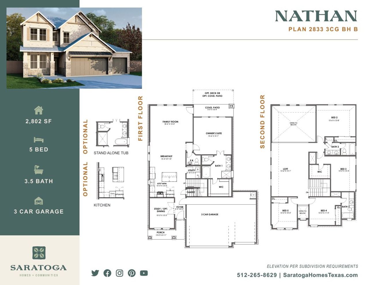 2D floor plan layout of this home in The Grove at Blackhawk, Pflugerville, TX (Image 2).