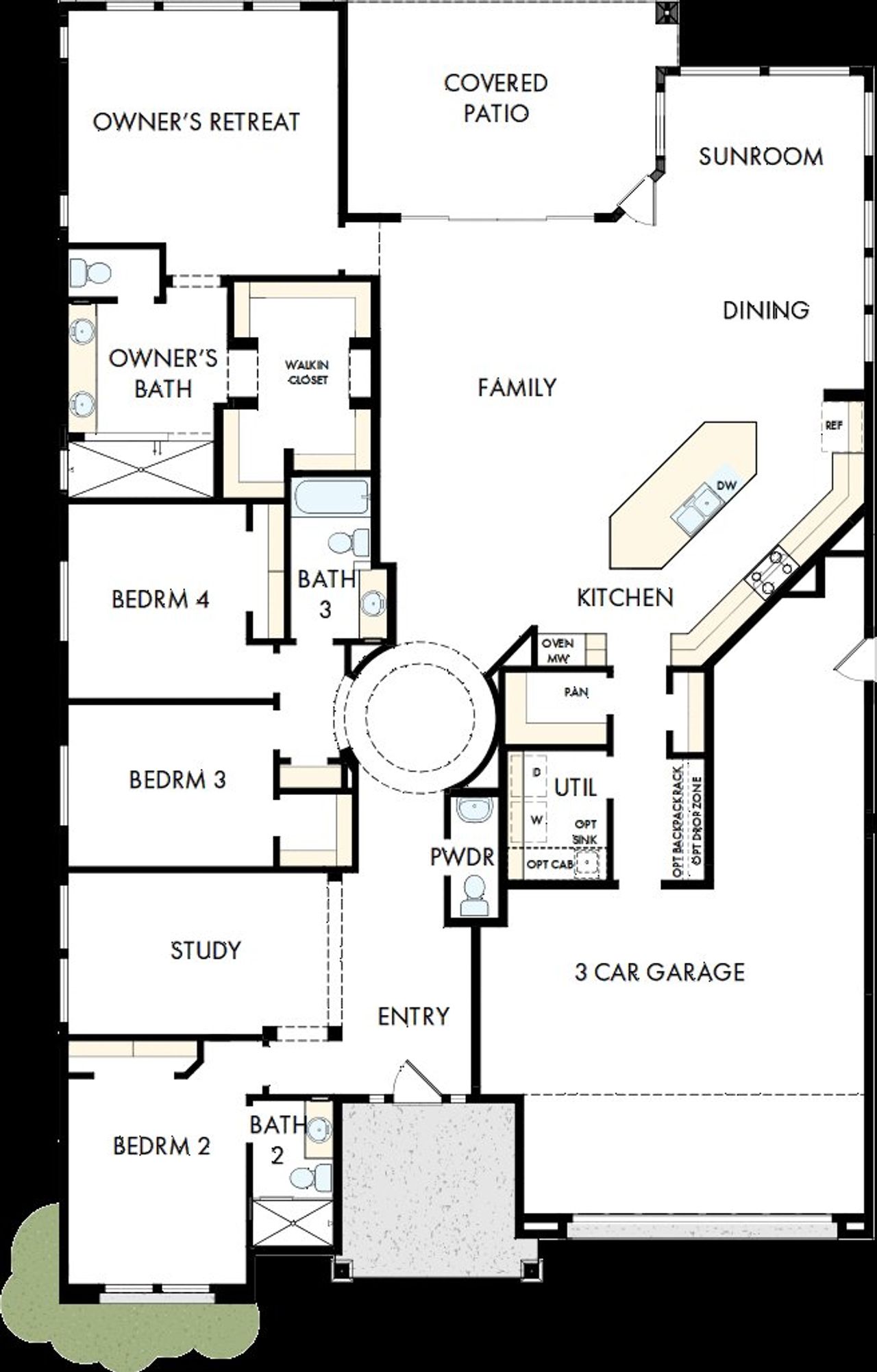 2D floor plan layout of this home in Meridian at Northpointe at Vistancia, Peoria, AZ (Image 2).
