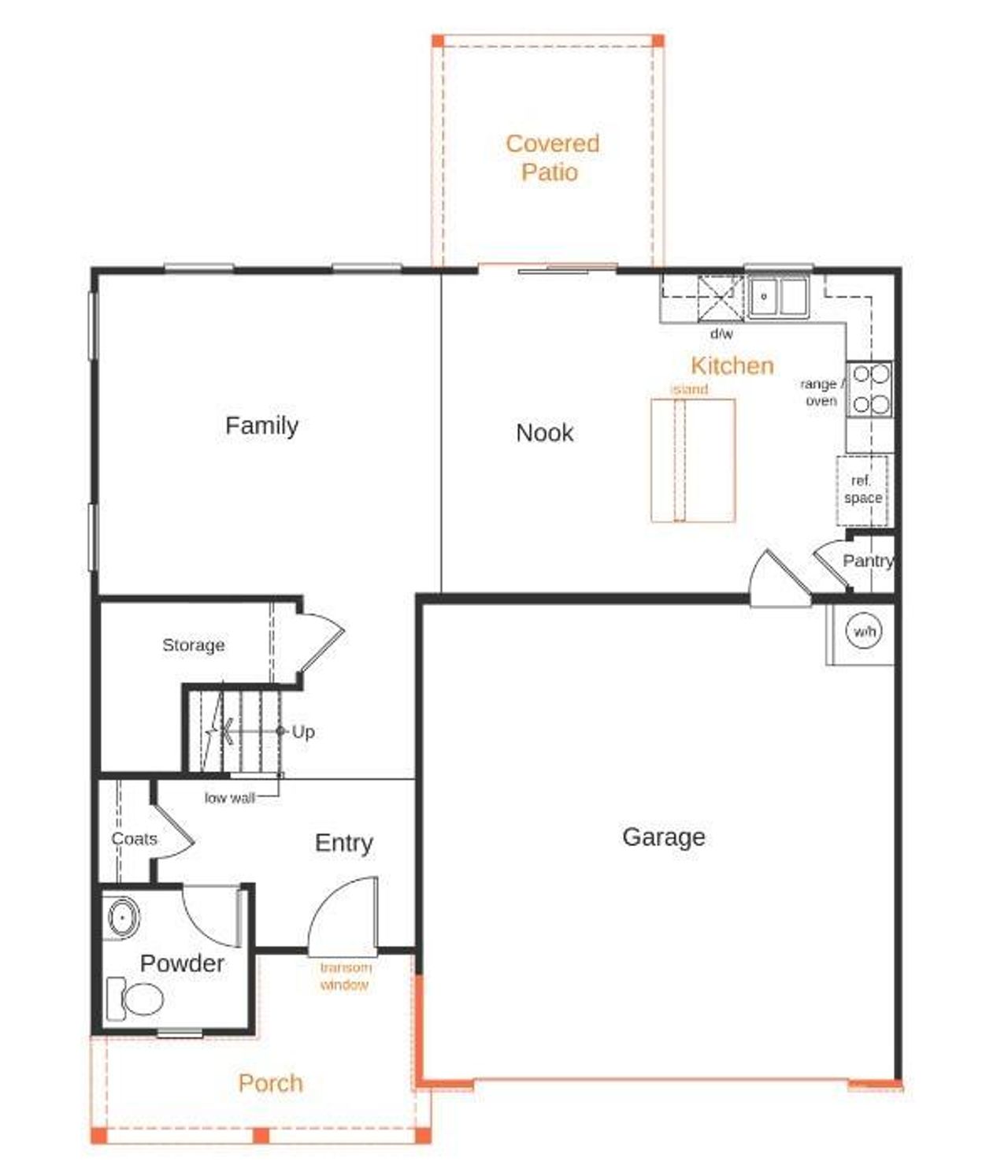 2D floor plan layout of this home in Sheffield, Indian Trail, NC (Image 2).