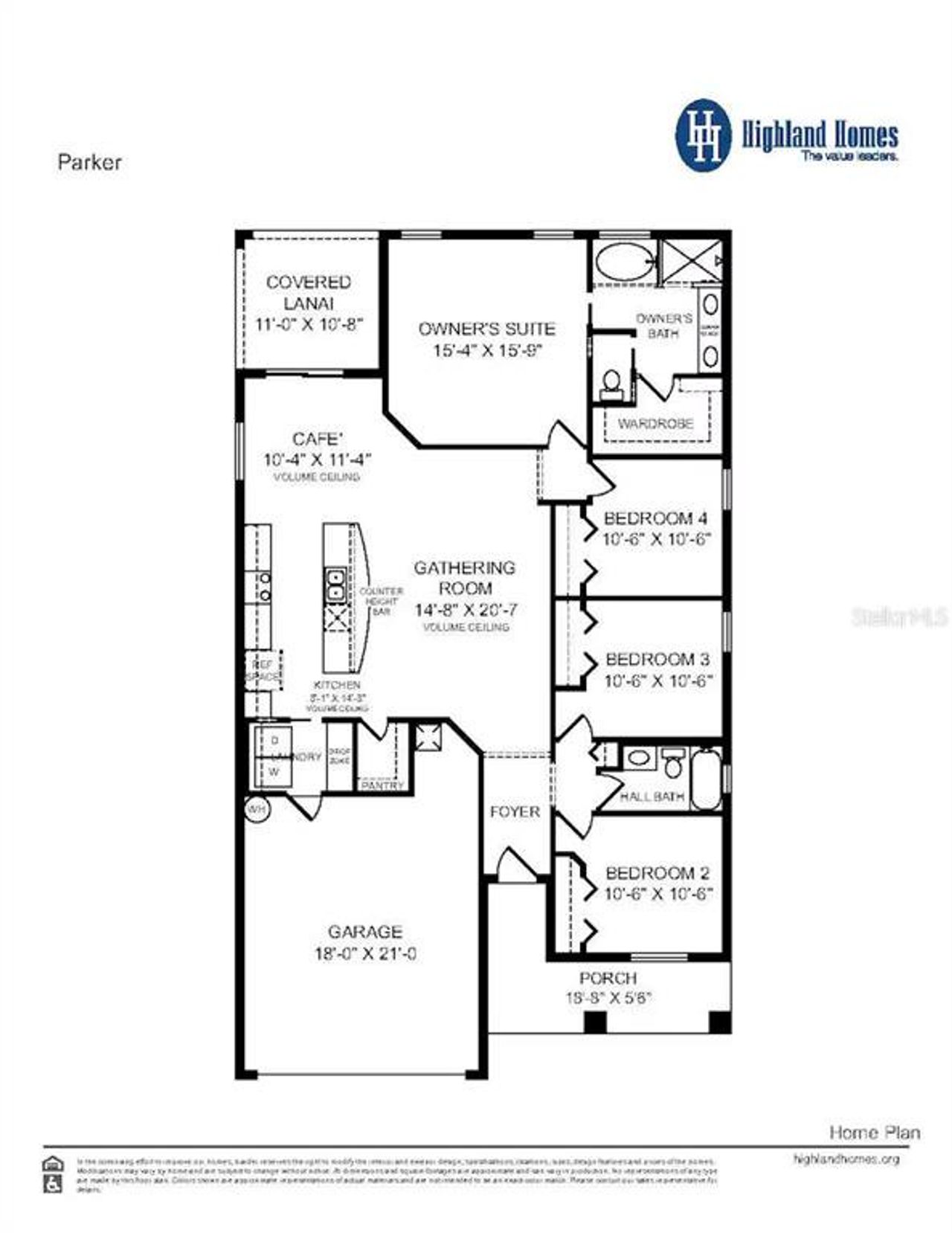 2D floor plan layout of this home in Ridgewood South, Riverview, FL (Image 2).