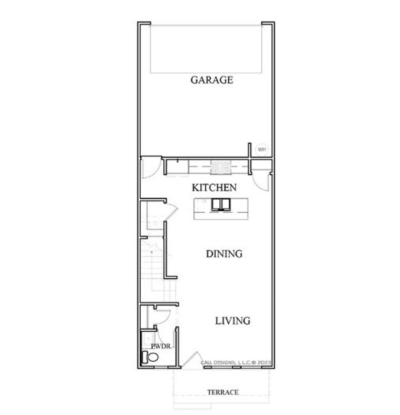 2D floor plan layout for the The Kennedy by Kinglett Homes in Harmony, Auburn, GA (Image 2).