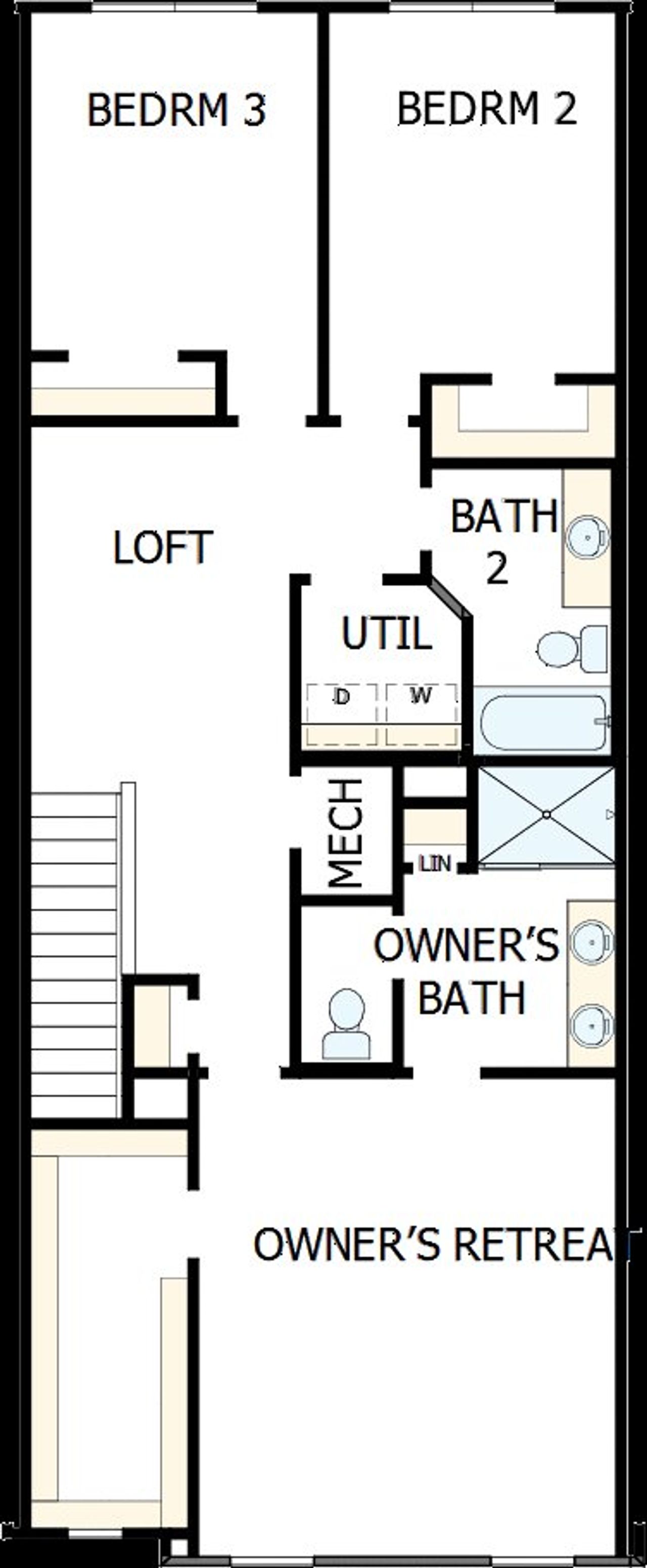 2D floor plan layout of this home in Baldwin Crossing 22', Orlando, FL (Image 2).